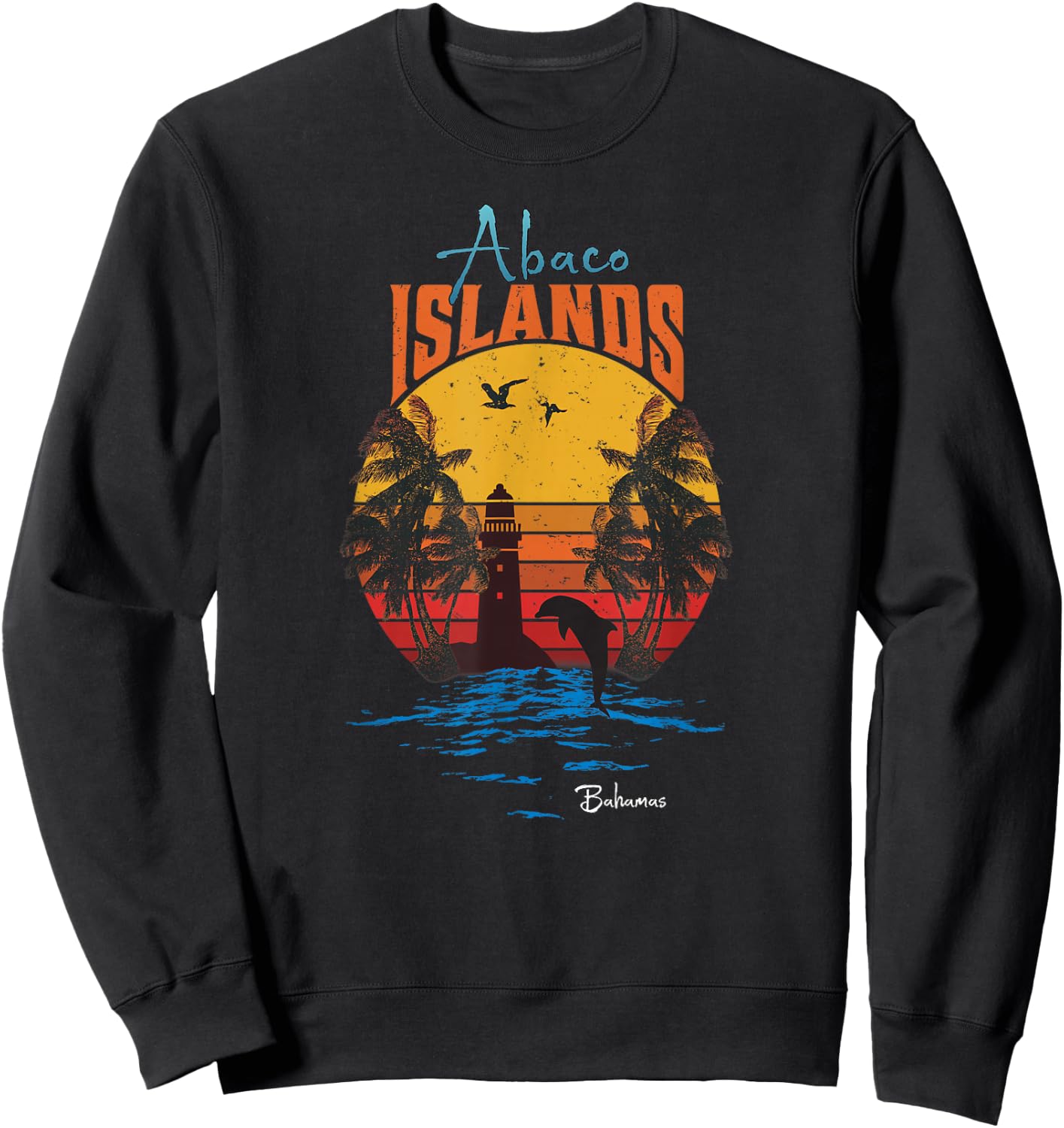 Vintage Abaco Islands Bahamas Gift Sweatshirt - Sweatshirt | Black