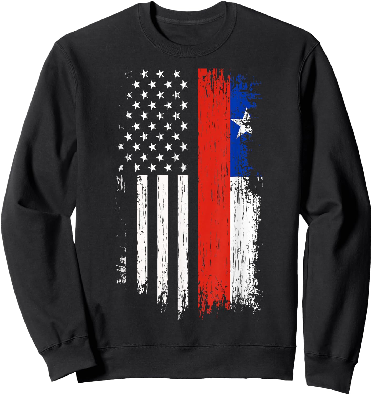 Chilean American Flag - Pride Chile USA Shirt Sweatshirt - Sweatshirt | Black
