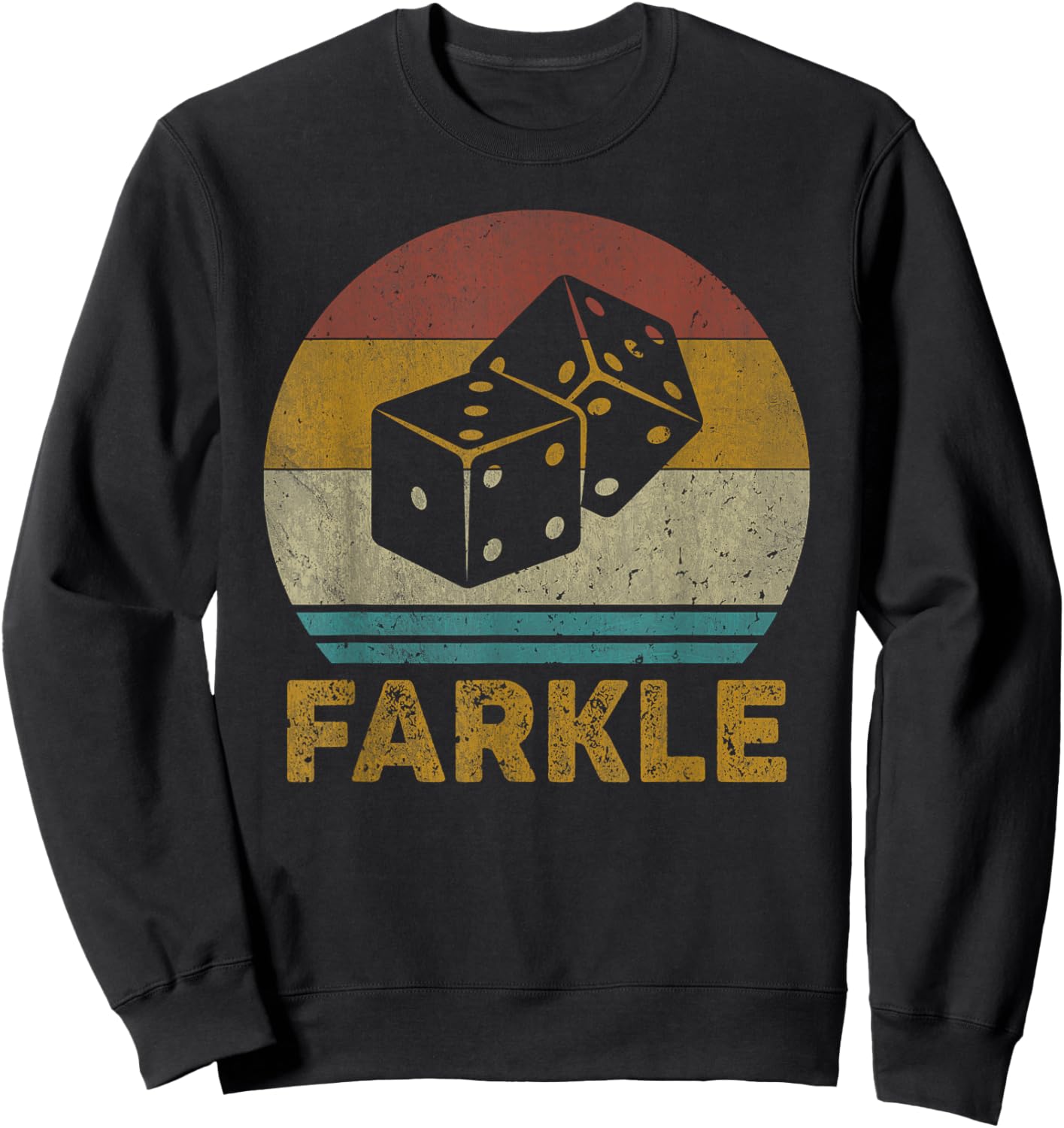 Farkle Vintage Farkle Dice Game Sweatshirt - Sweatshirt | Black