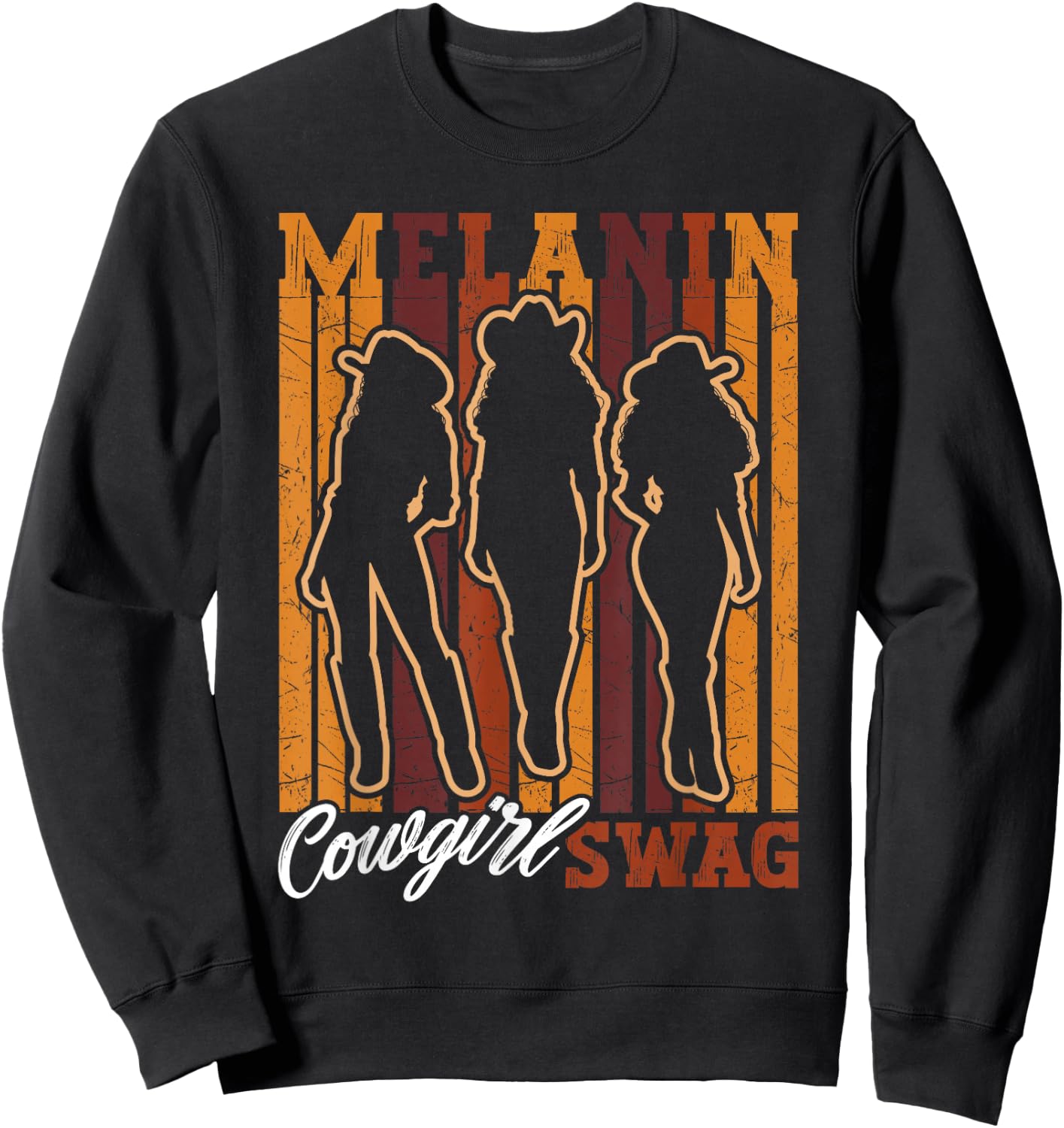 Melanin Cowgirl Swag African Western Rodeo Black History Sweatshirt - Sweatshirt | Black
