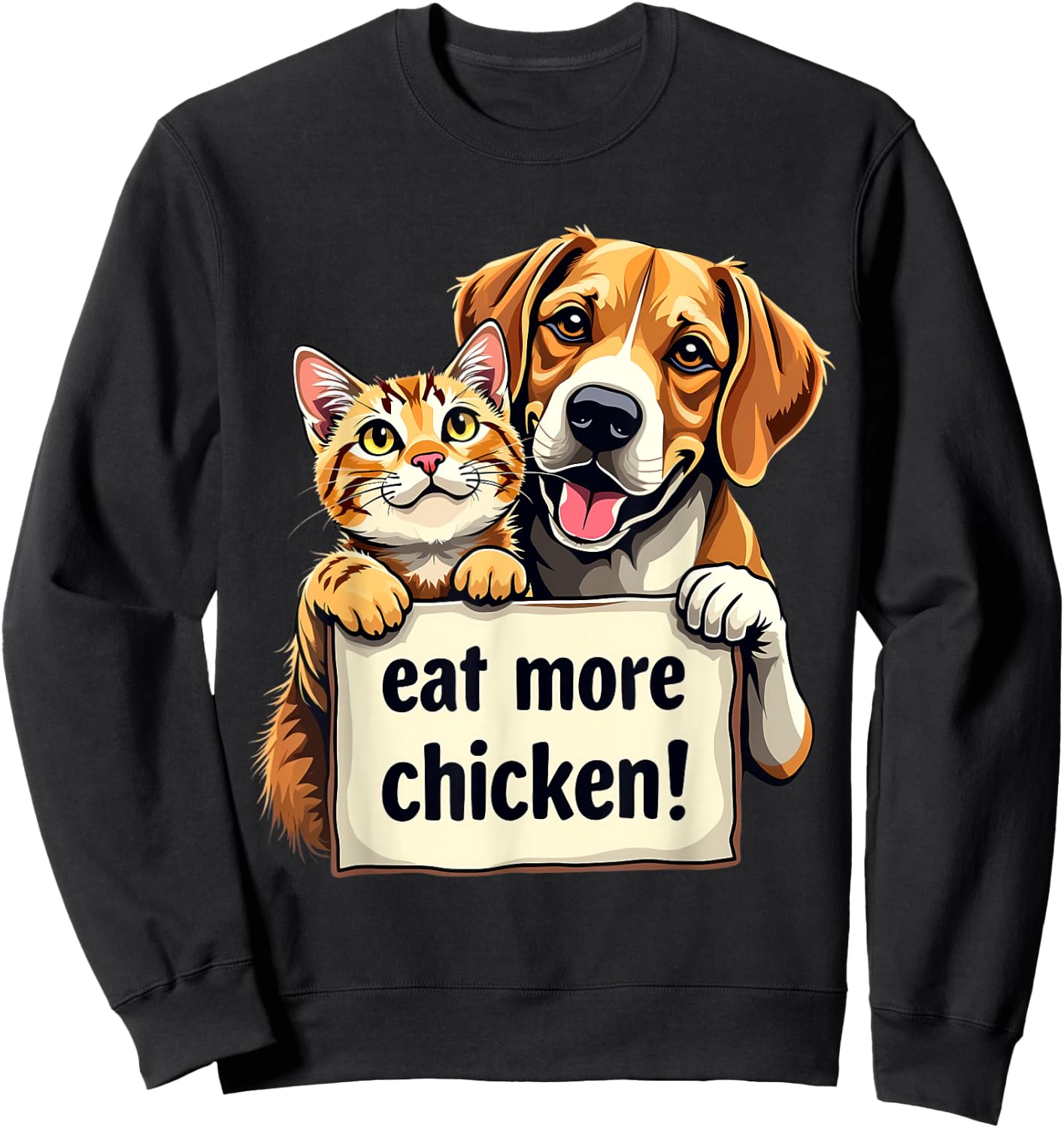 They're Eating the Dogs Cats Eat More Chicken Funny Trump Sweatshirt - Sweatshirt | Black