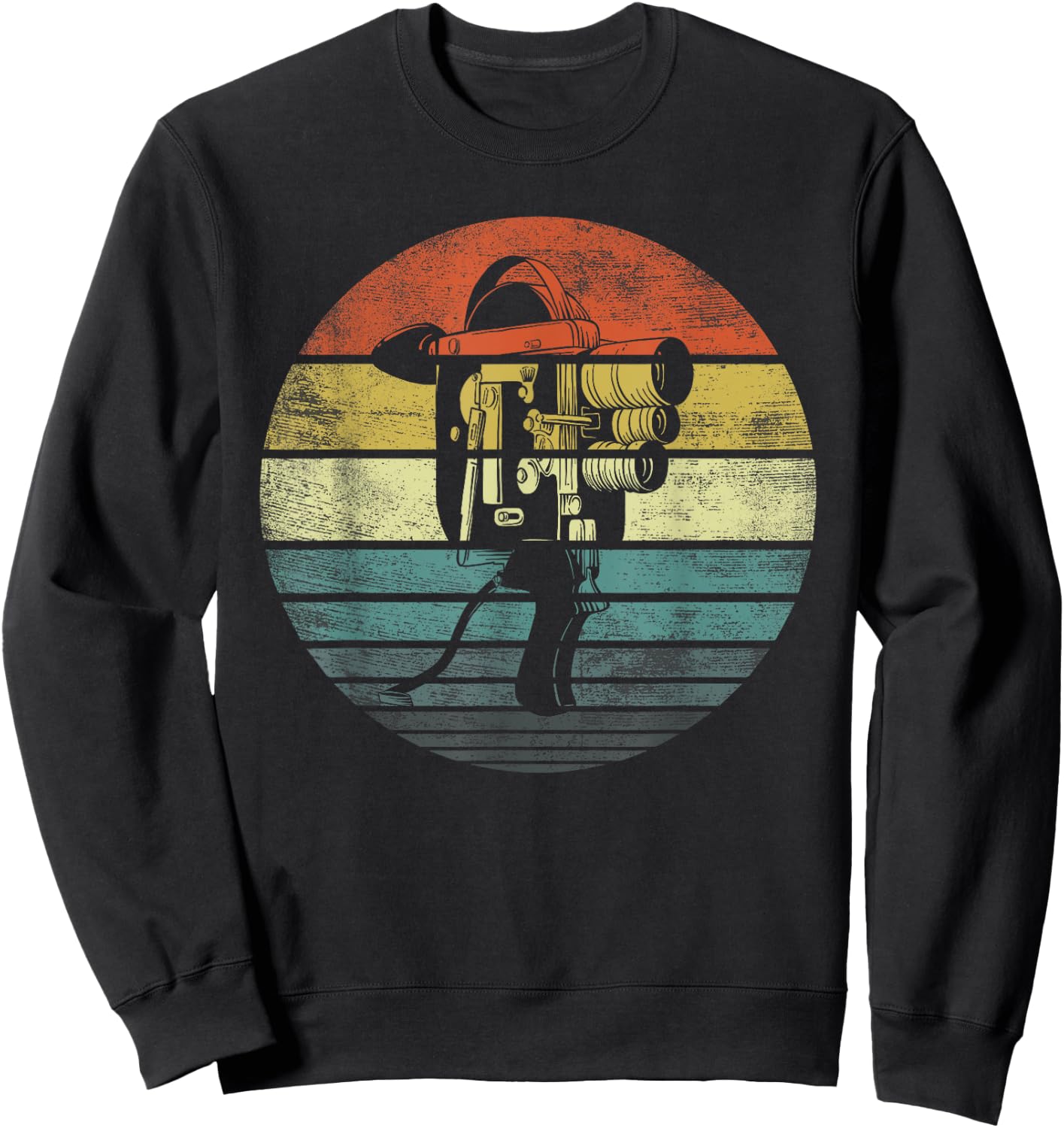Cameraman Videographer Gifts Funny Retro Camera Filmmaker Sweatshirt - Sweatshirt | Black