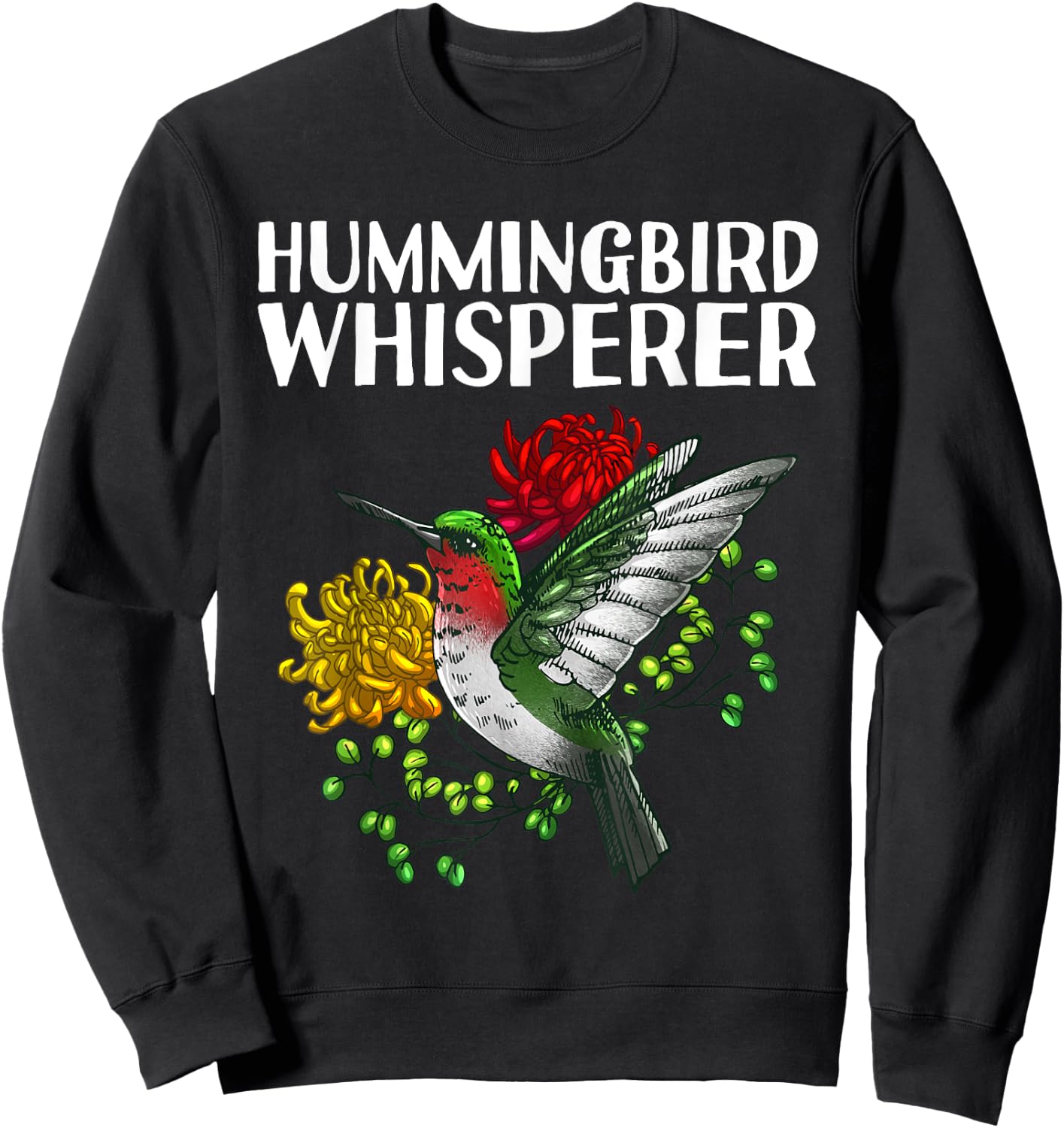 Cute Hummingbird Women Kids Hummingbird Whisperer Sweatshirt - Sweatshirt | Black