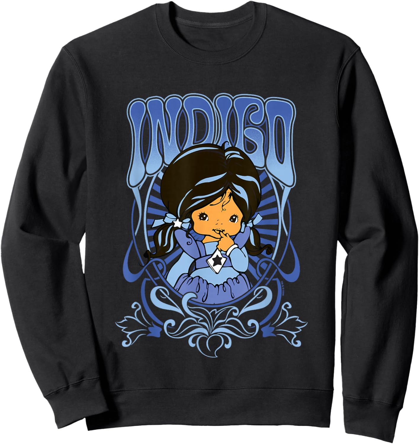 Rainbow Brite Indigo Nouveau Portrait Vintage Sweatshirt - Sweatshirt | Black