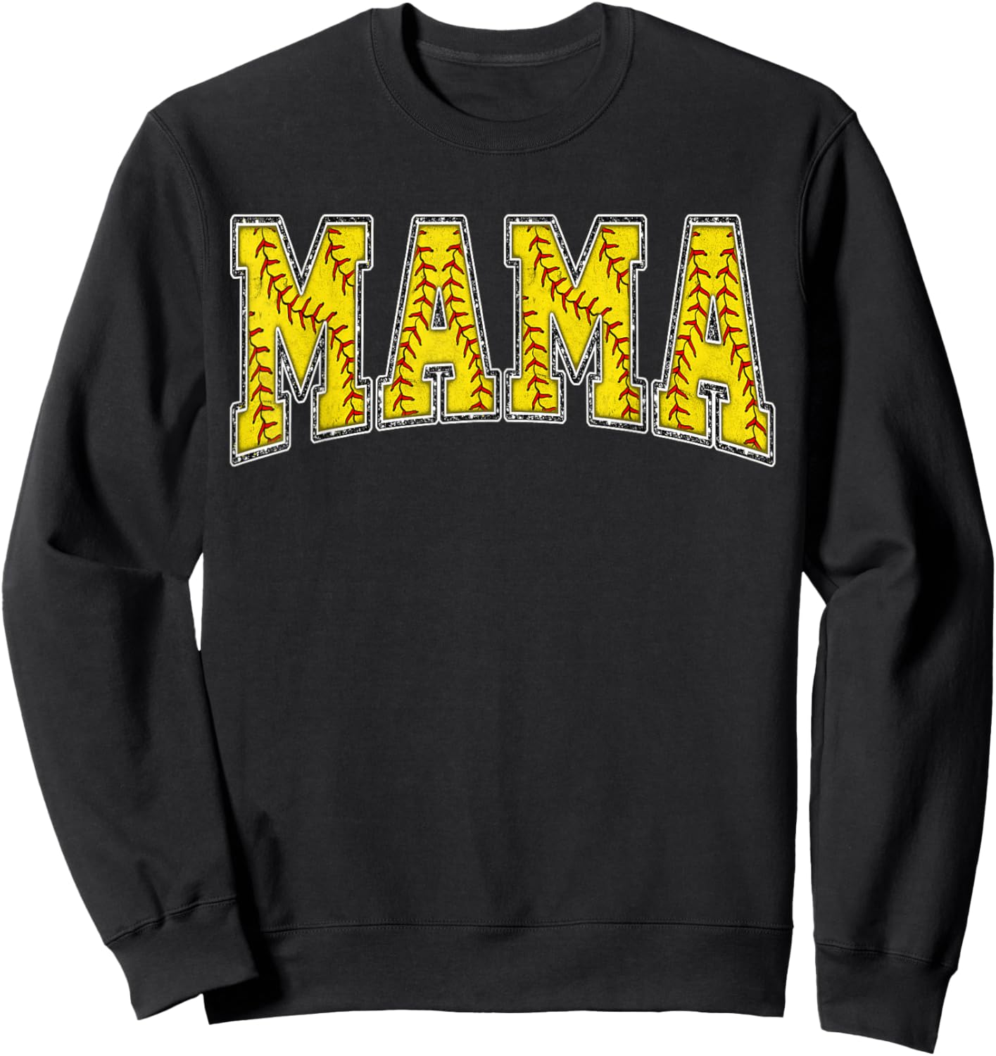 Softball Mama Softball Mom Mothers Day Women Proud Retro Sweatshirt - Sweatshirt | Black