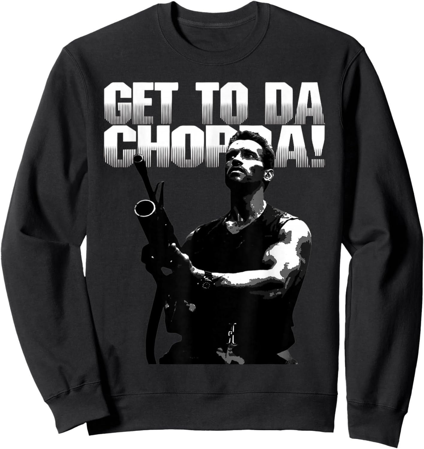 Da Choppa Black -Adults Classic Fit - Modern Movie Letter Print Short Sleeve - Small Sweatshirt - Sweatshirt | Black