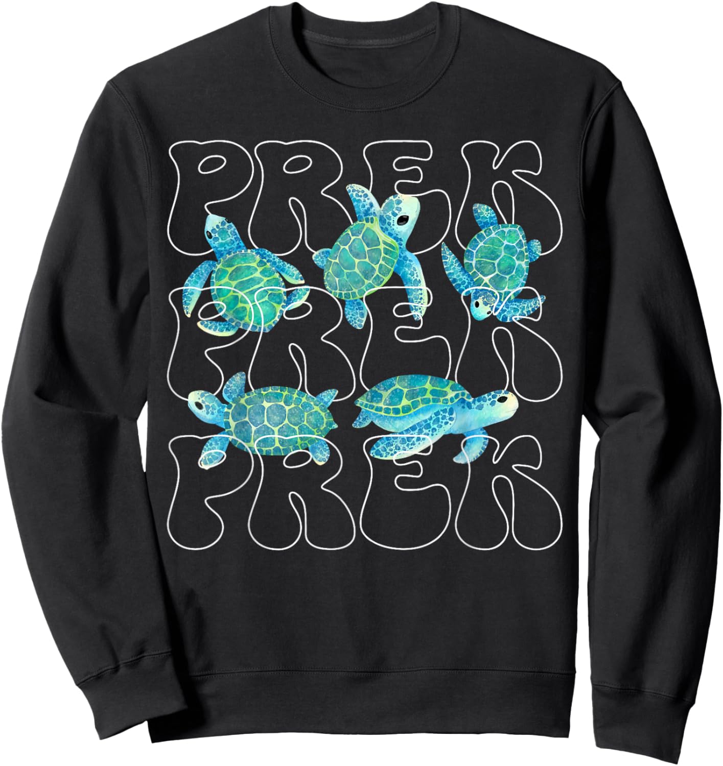 Pre K Teacher Sea Turtle Ocean Animal Lover Teach Beach Vibe Sweatshirt - Sweatshirt | Black