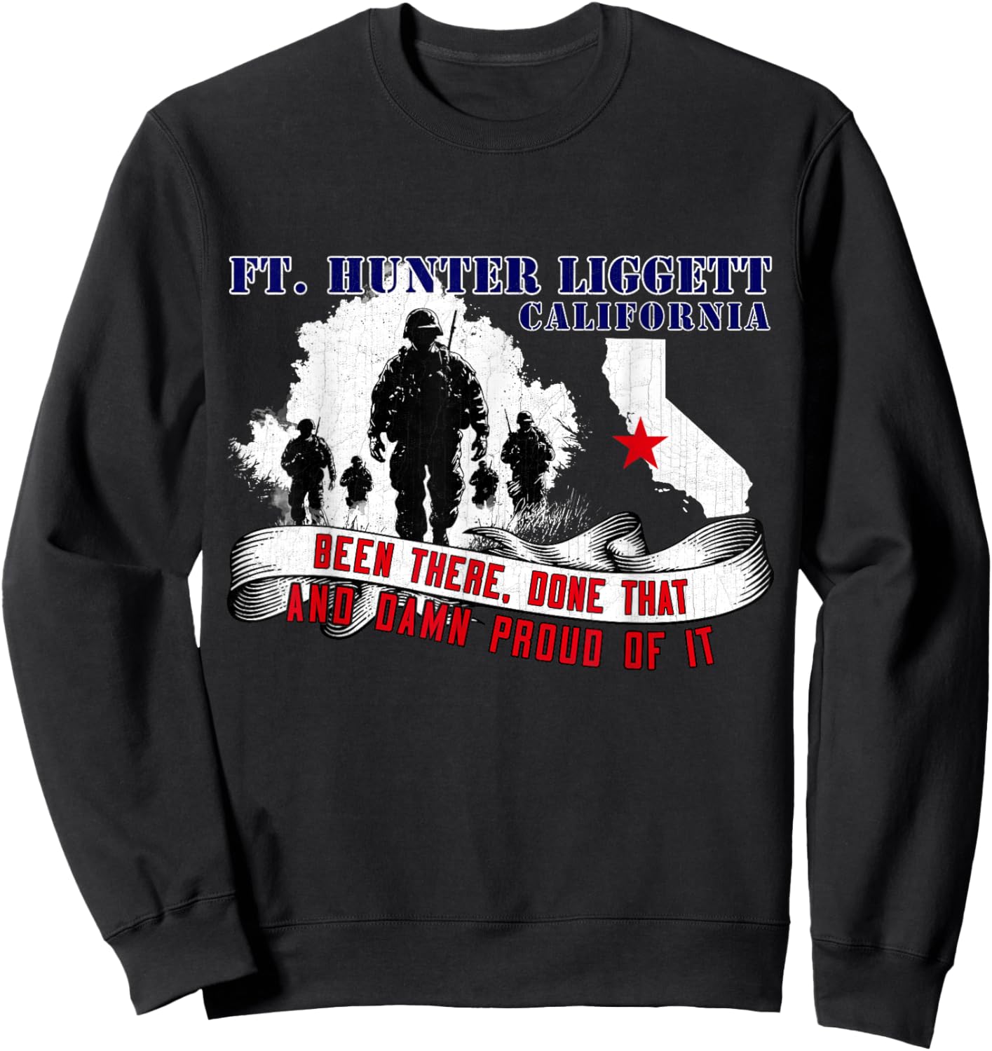 Fort Hunter Liggett California US Military Base Veterans Day Sweatshirt - Sweatshirt | Black