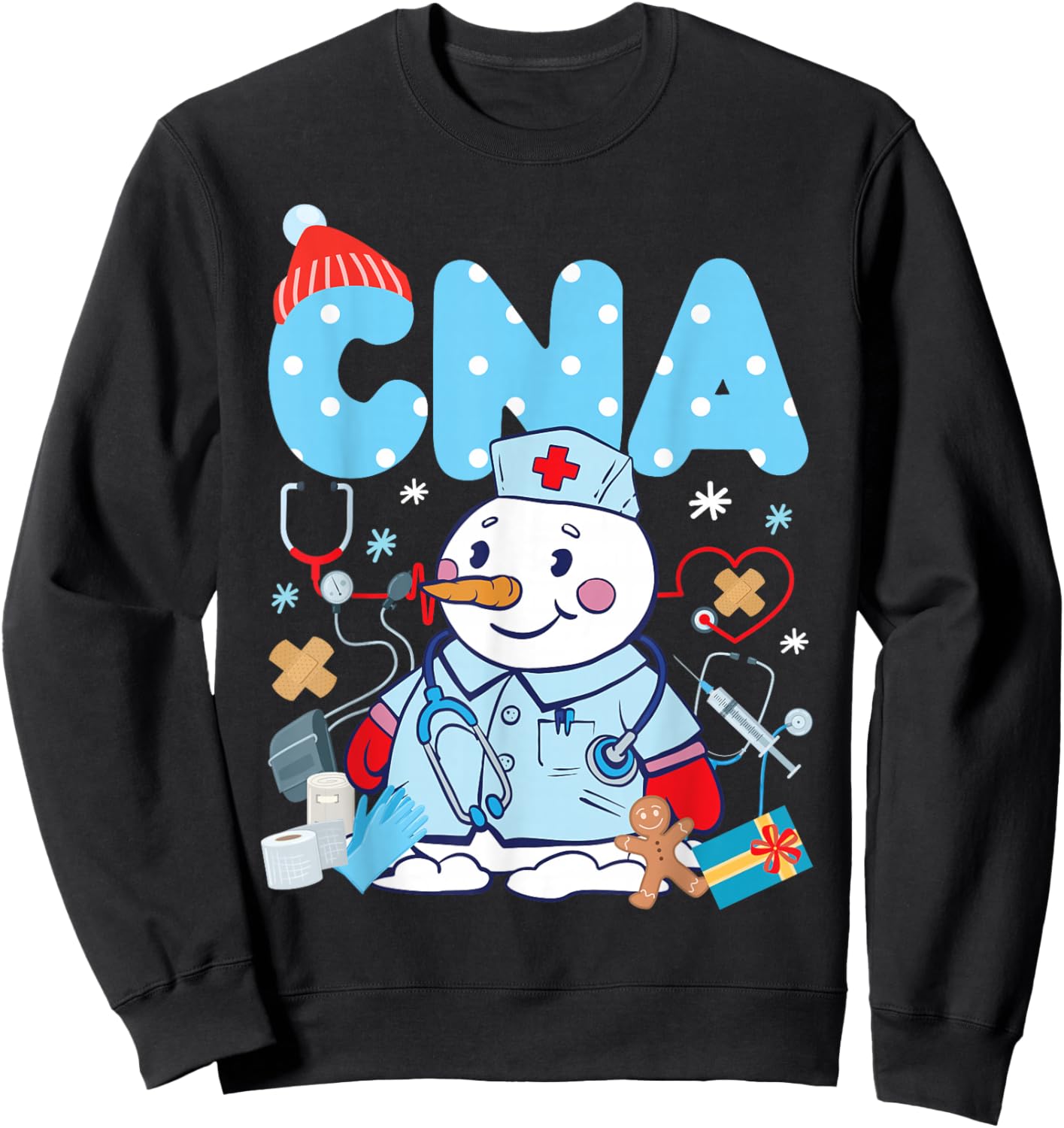 CNA Nurse Certified Nursing Assistant Christmas Cna Sweatshirt - Sweatshirt | Black