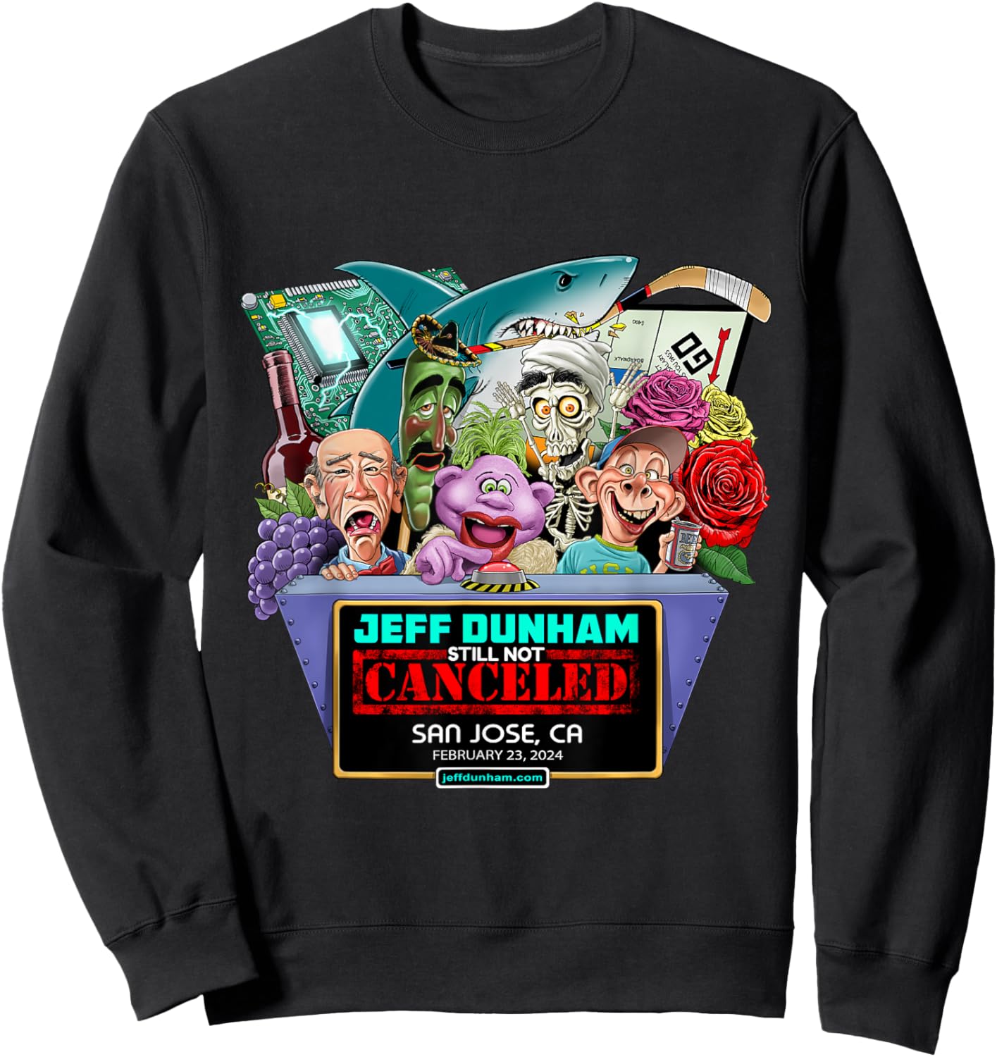 Jeff Dunham San Jose, CA (2024) Sweatshirt - Sweatshirt | Black
