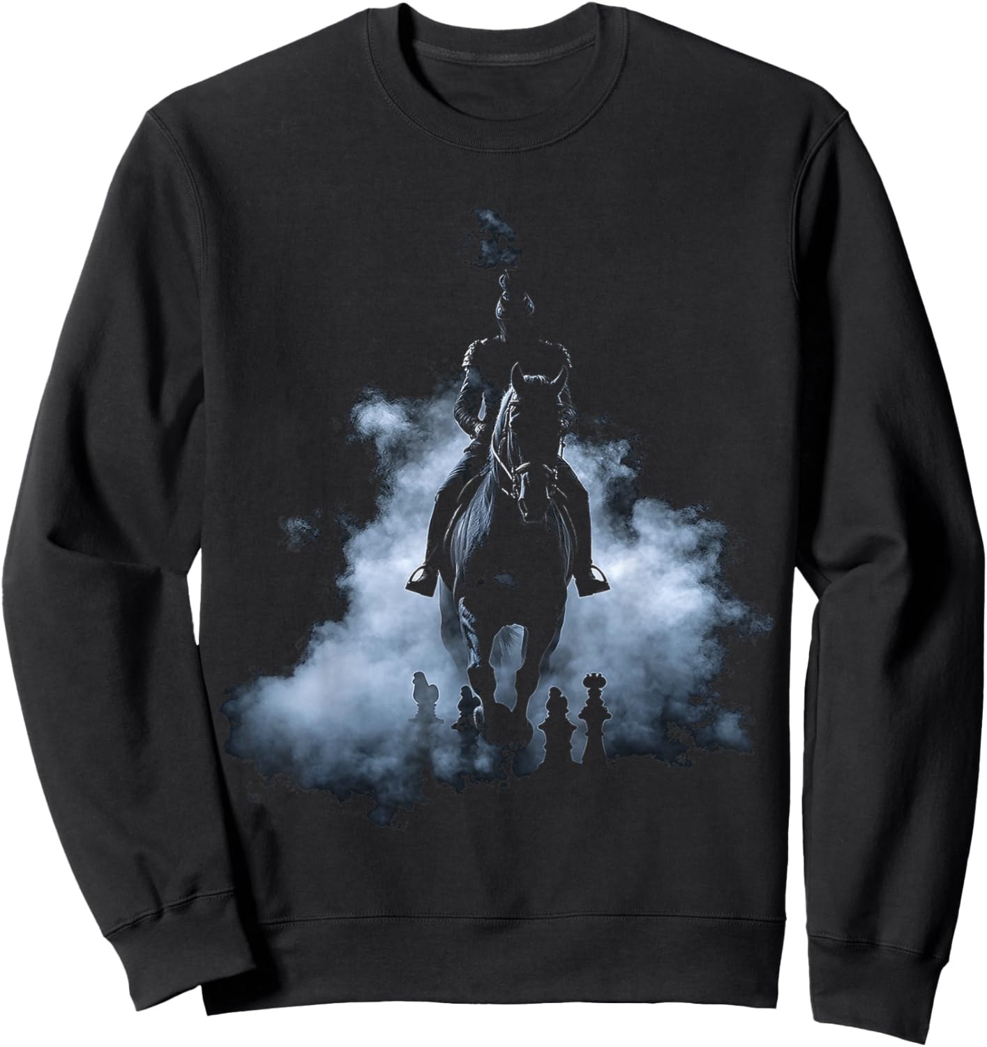 Horse Illustration Men Animal Pattern Lover Portrait Art Horse Sweatshirt - Sweatshirt | Black