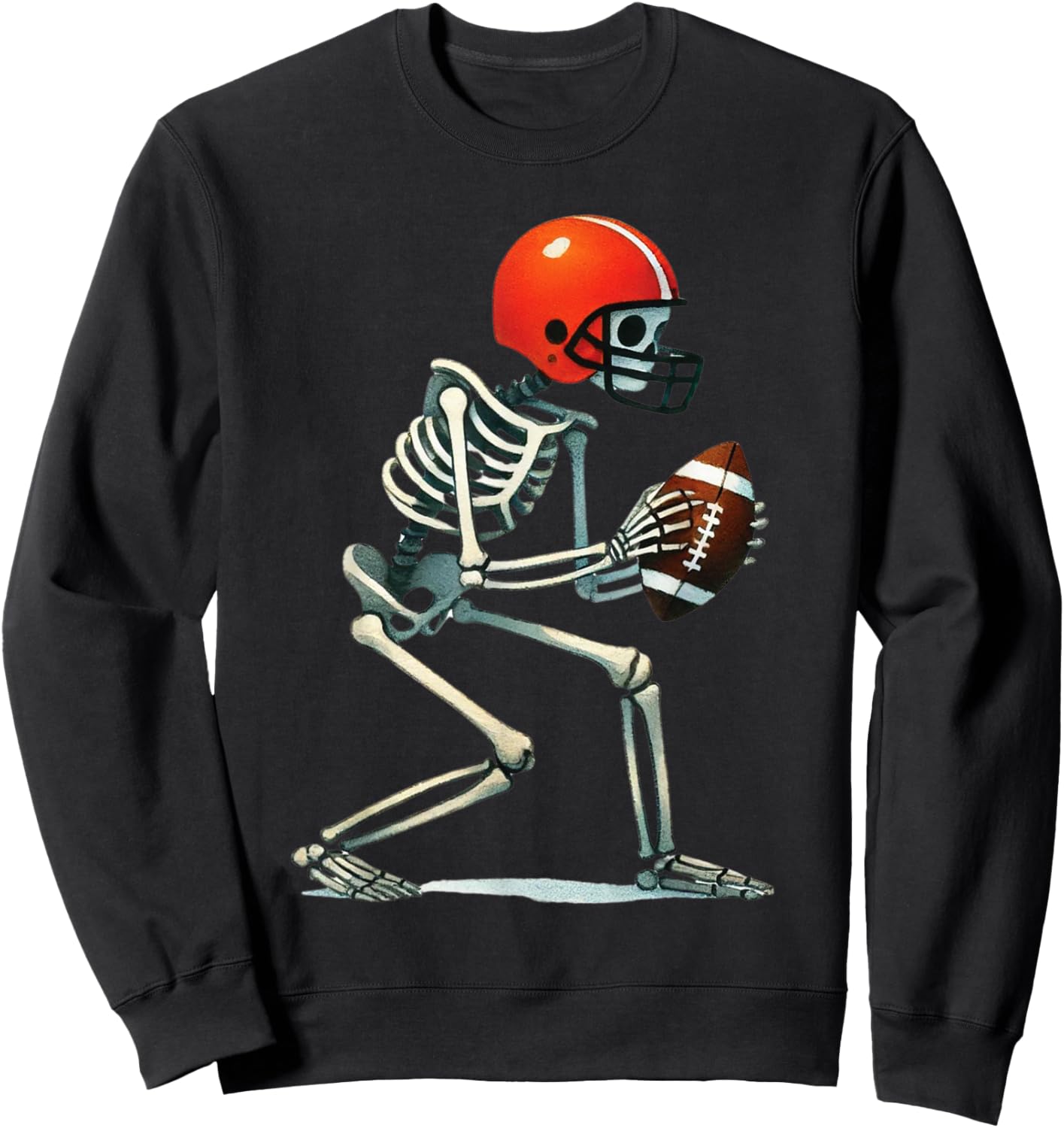 Skeleton Football Halloween Costume Funny Men Boys Kids Sweatshirt - Sweatshirt | Black