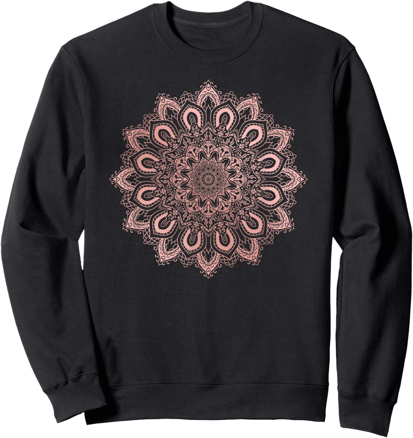 Lotus Flower Ornate Yoga Mandala Sweatshirt - Sweatshirt | Black