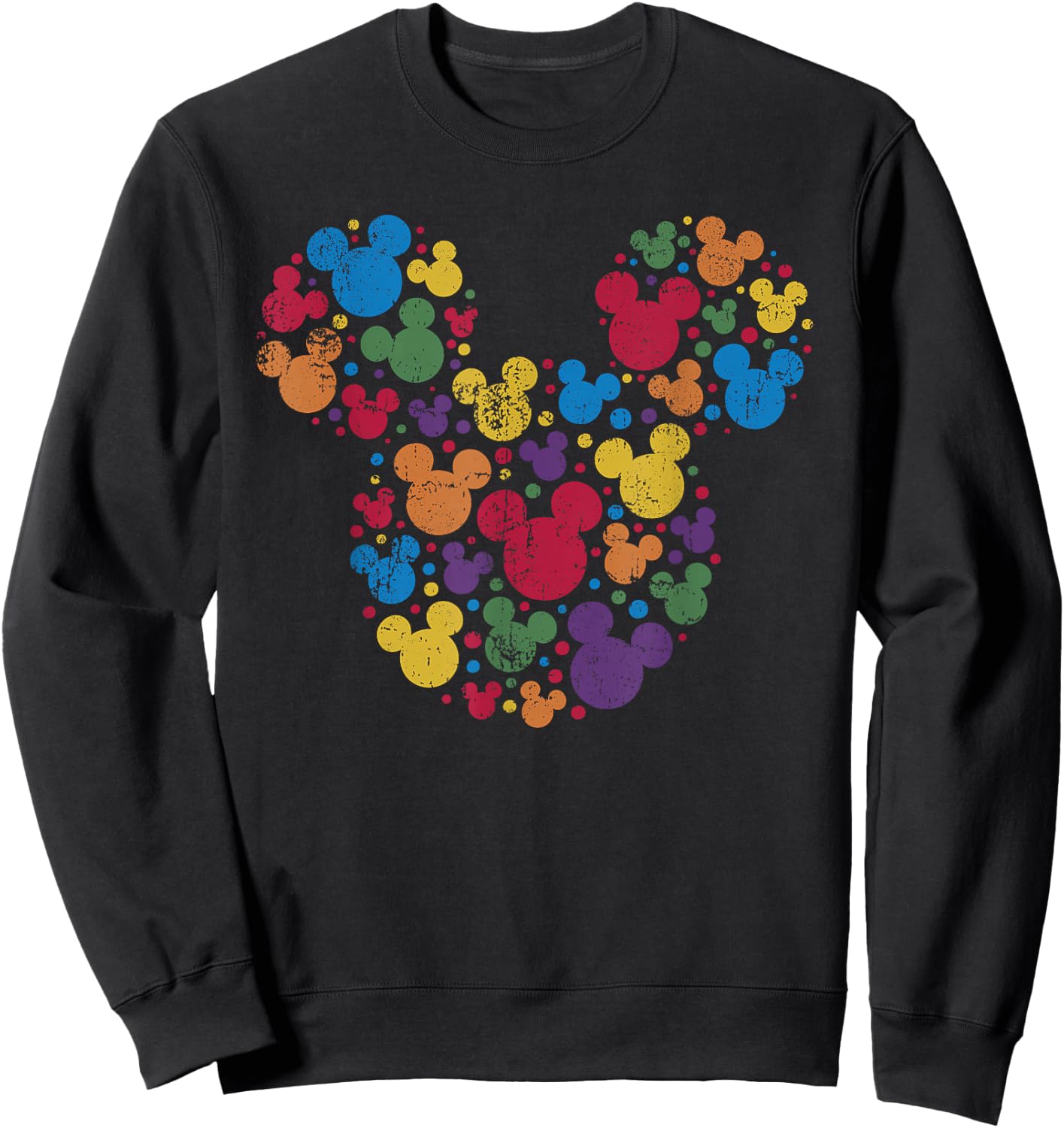 Disney Mickey Mouse Icon Retro Rainbow Small Sweatshirt - Sweatshirt | Black