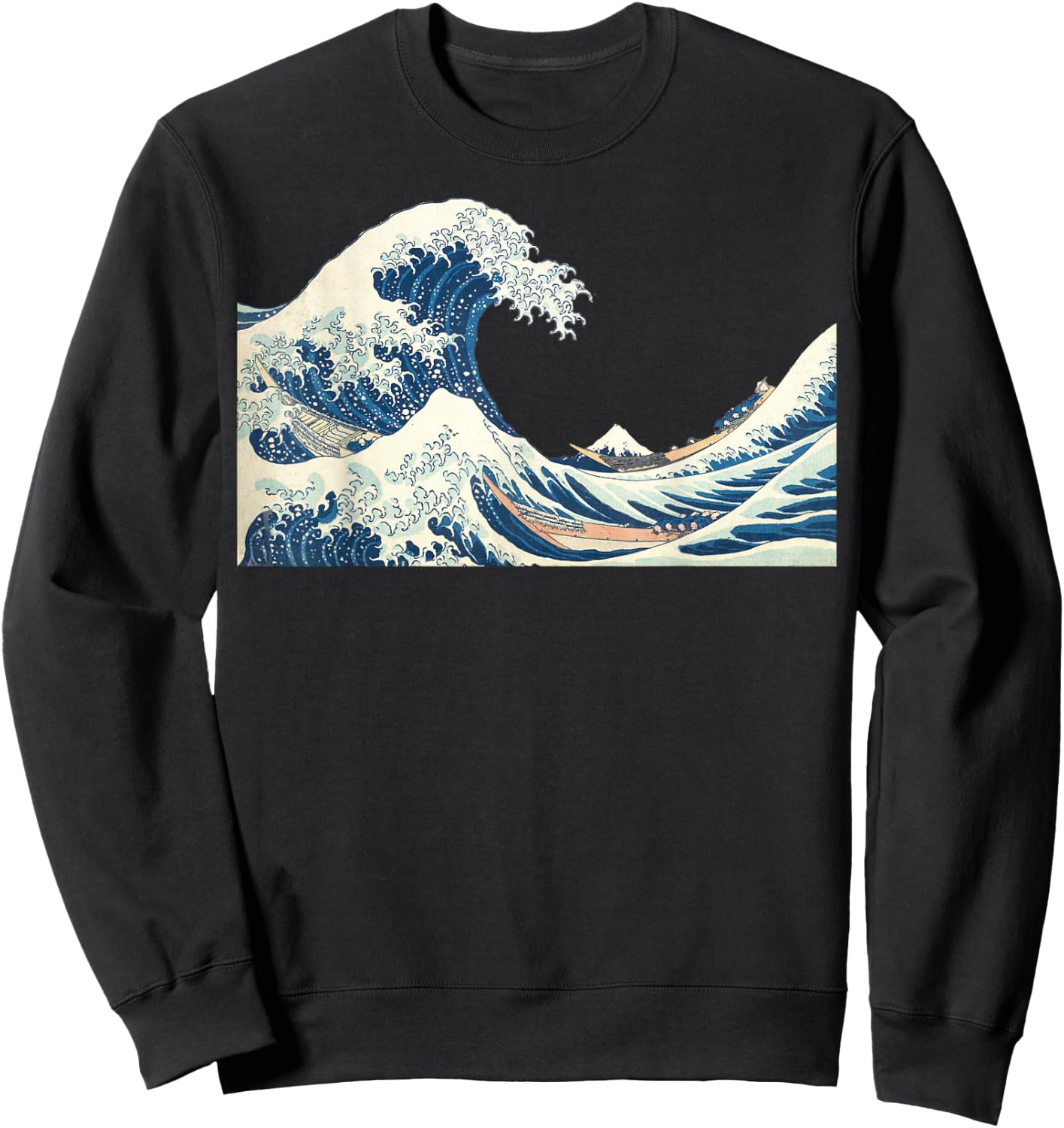 Great Wave Off Kanagawa Katsushika Hokusai Surfing Ocean Sweatshirt - Sweatshirt | Black