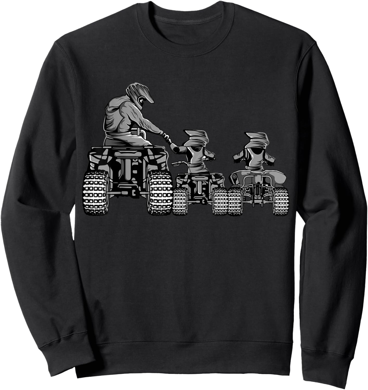 Quad Bike Father and Son Four Wheeler ATV Gift Sweatshirt - Sweatshirt | Black