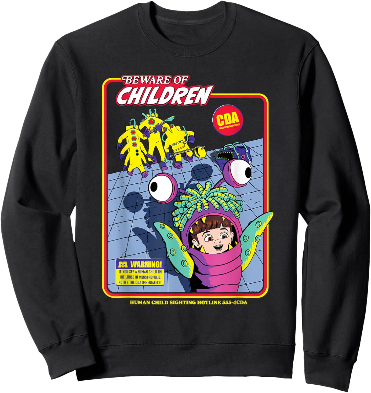 Disney and Pixar’s Monsters, Inc. CDA Beware of Children Sweatshirt - Sweatshirt | Black