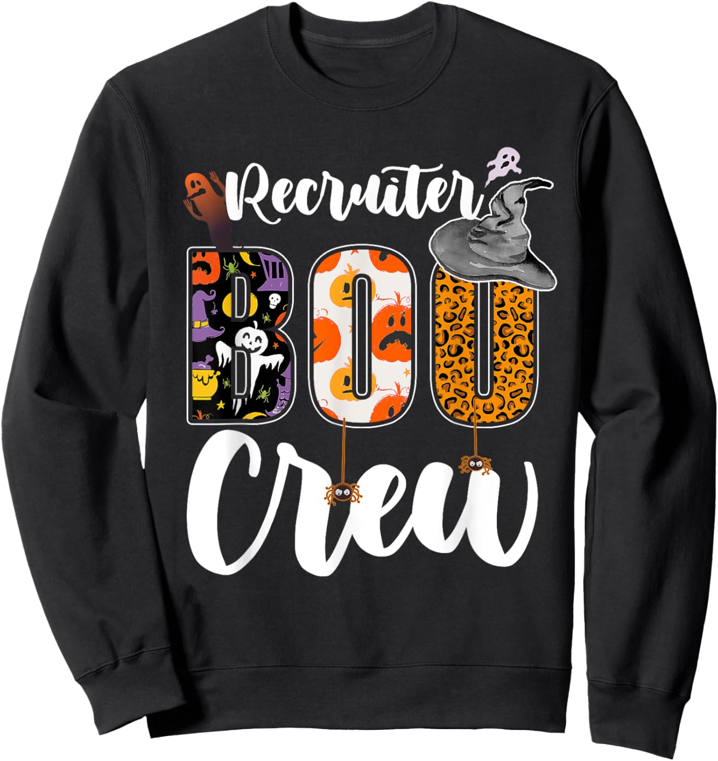 Recruiter Boo Crew Halloween Matching Recruitment Agent Sweatshirt - Sweatshirt | Black