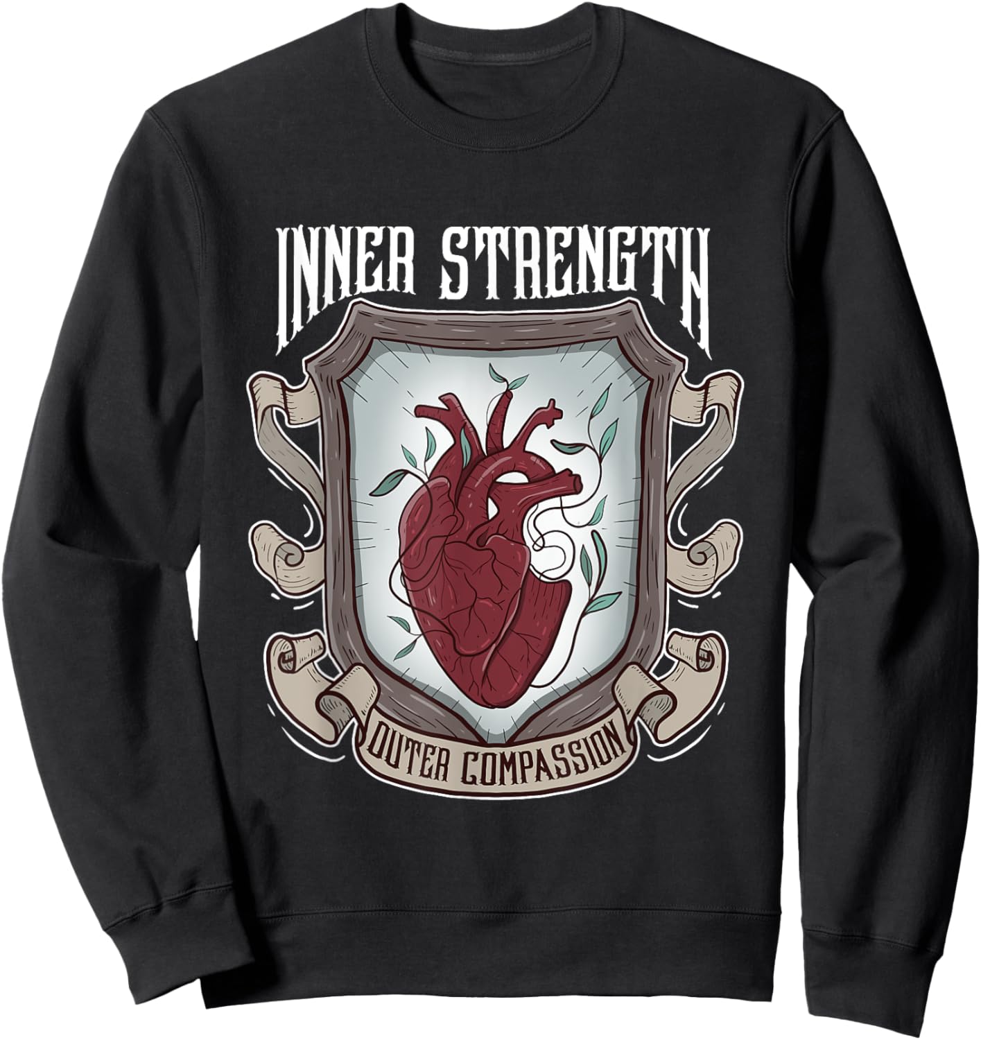 Inner Strength Outer Compassion Social Phobia Anxiety Sweatshirt - Sweatshirt | Black
