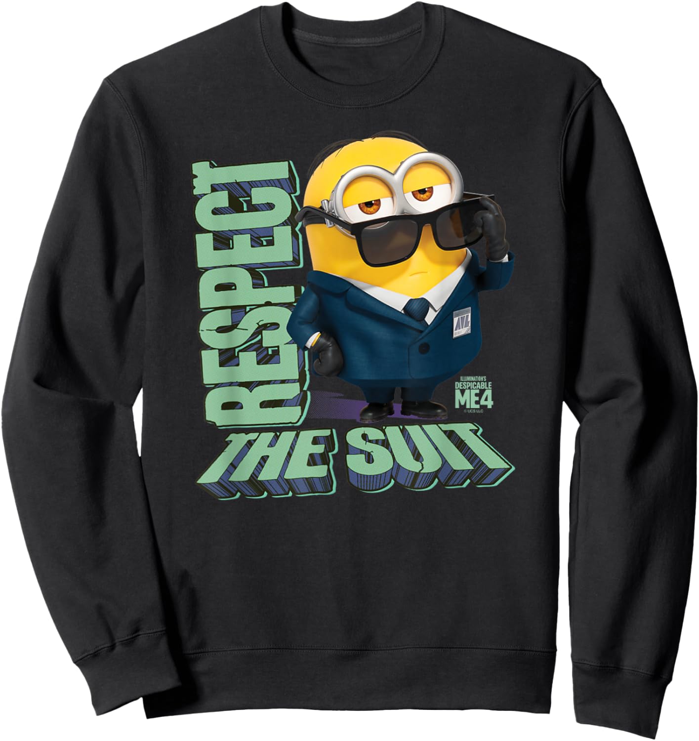Minions Despicable Me 4 Respect The Suit Sweatshirt - Sweatshirt | Black