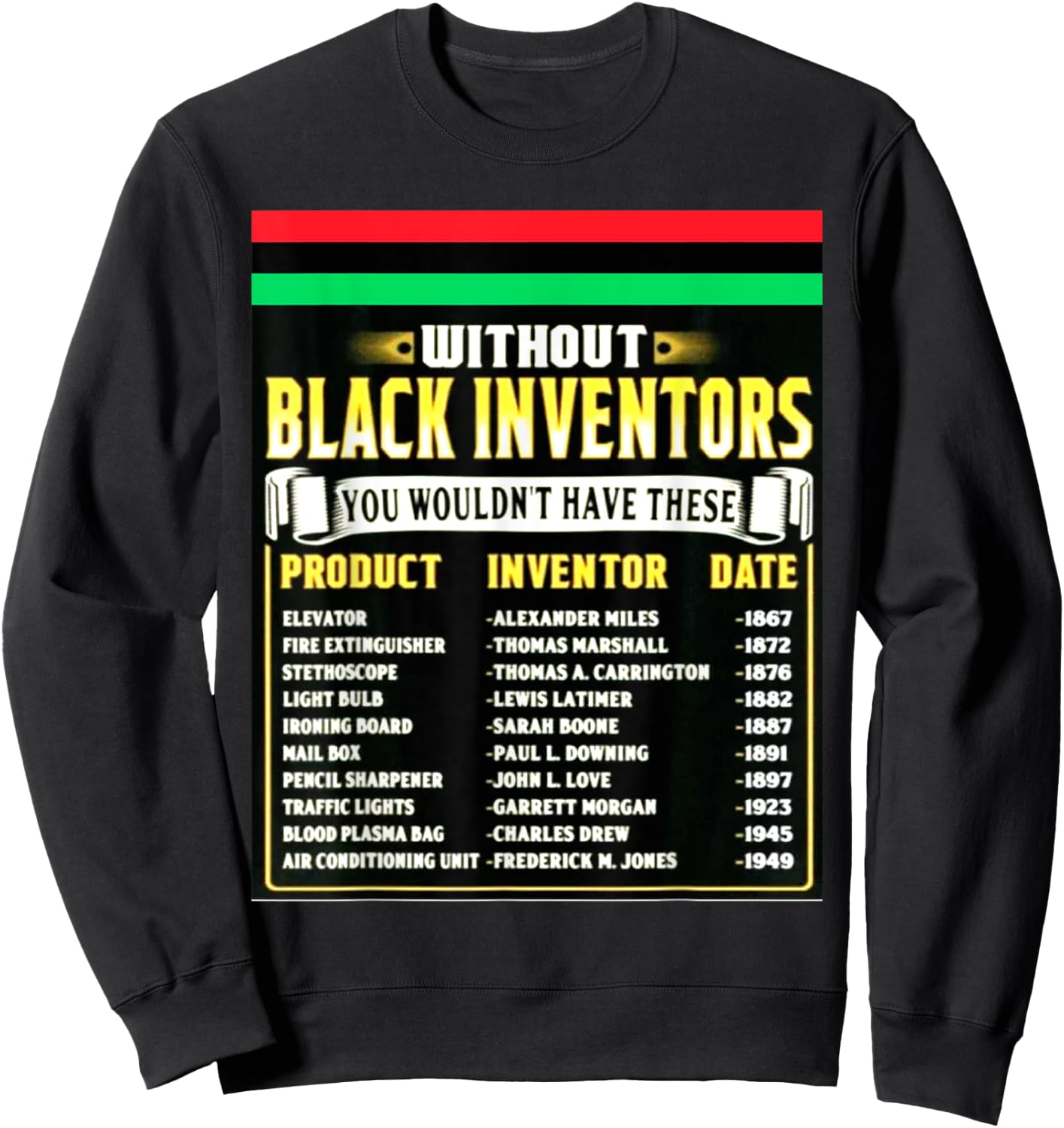 History Of Black Inventors Black History Month 2A1 Sweatshirt - Sweatshirt | Black