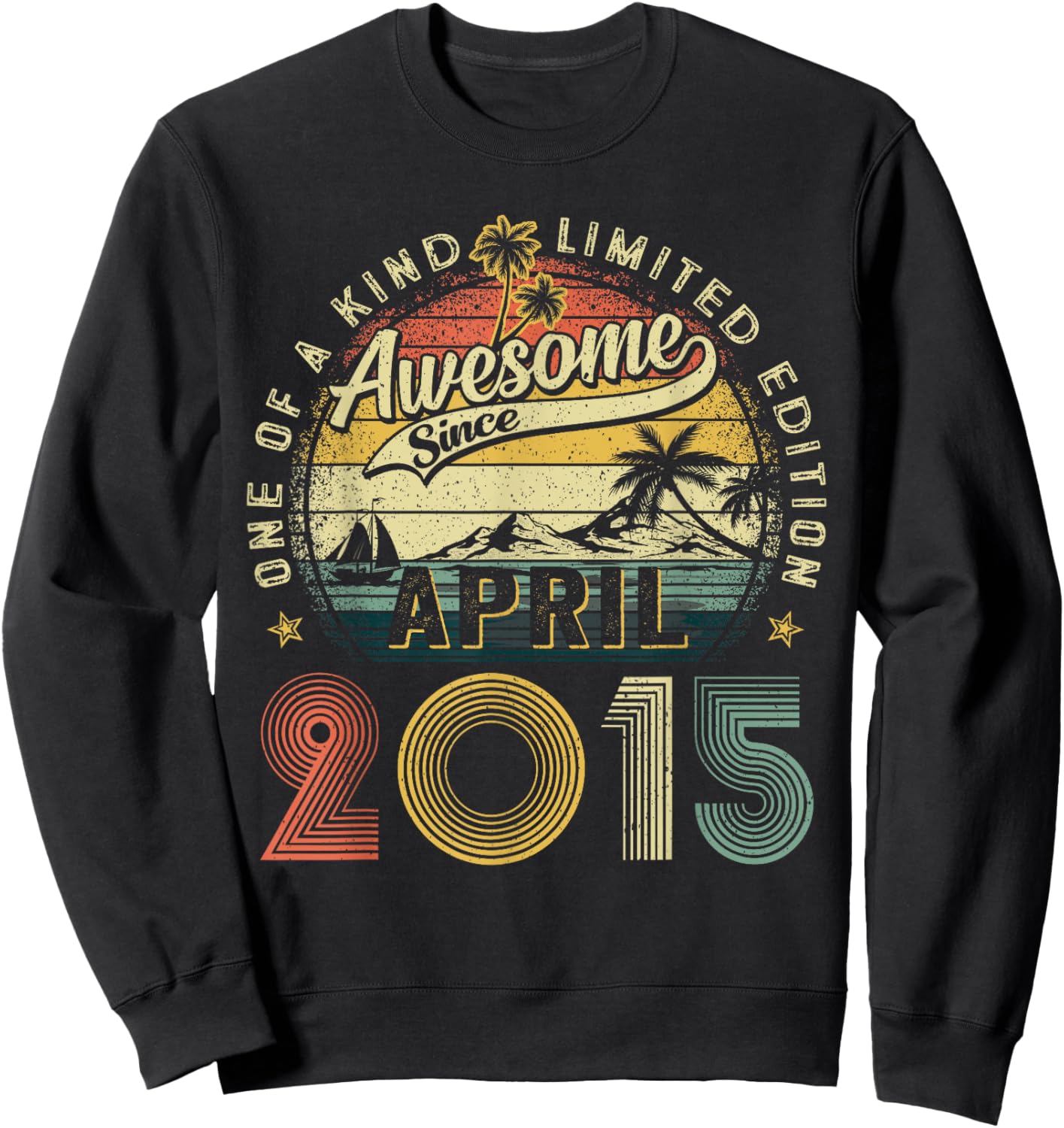 Awesome since April 2015 10th Birthday Boys Girl 10 Year Old Sweatshirt - Sweatshirt | Black