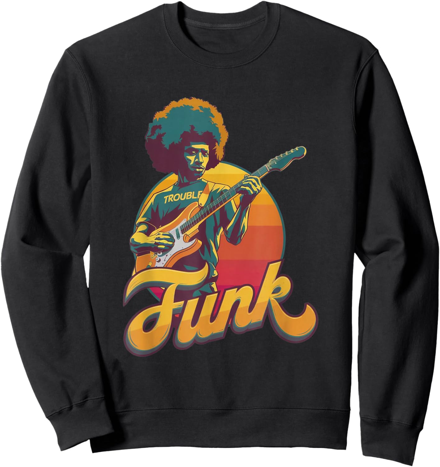 70s Retro Funk Afro Band Guitarist - Jazz Funk & Soul Sweatshirt - Sweatshirt | Black