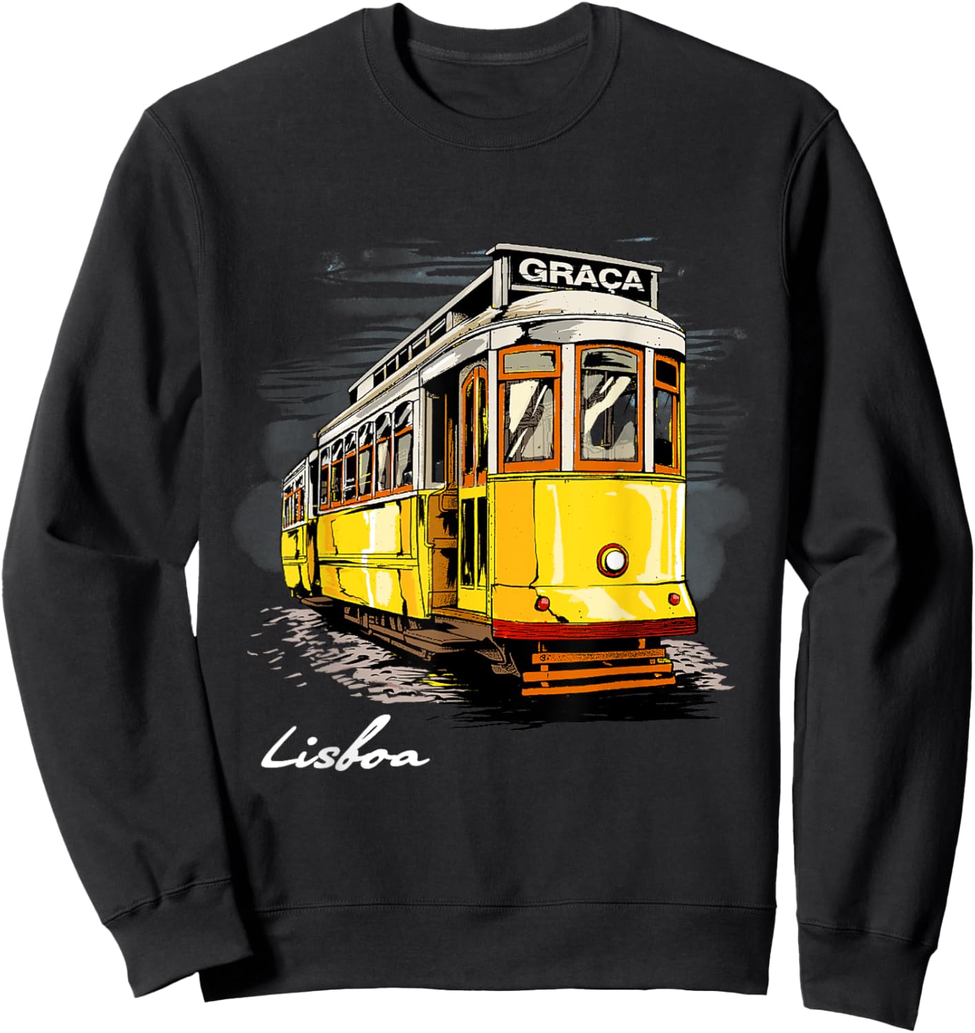 Portugal Lisbon Shirt Lisboa Cable Car Travel Tram Souvenir Sweatshirt - Sweatshirt | Black
