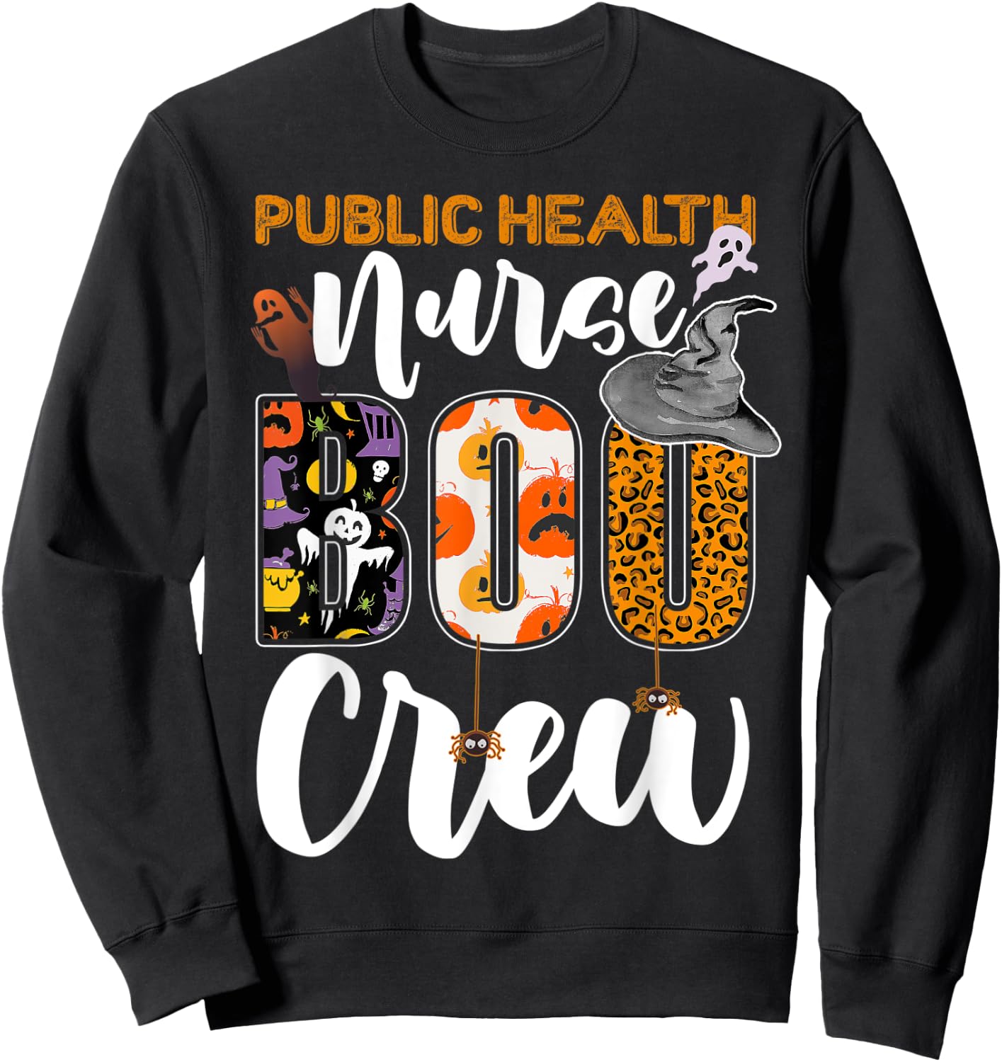 Public Health Nurse Boo Crew Halloween Matching Sweatshirt - Sweatshirt | Black
