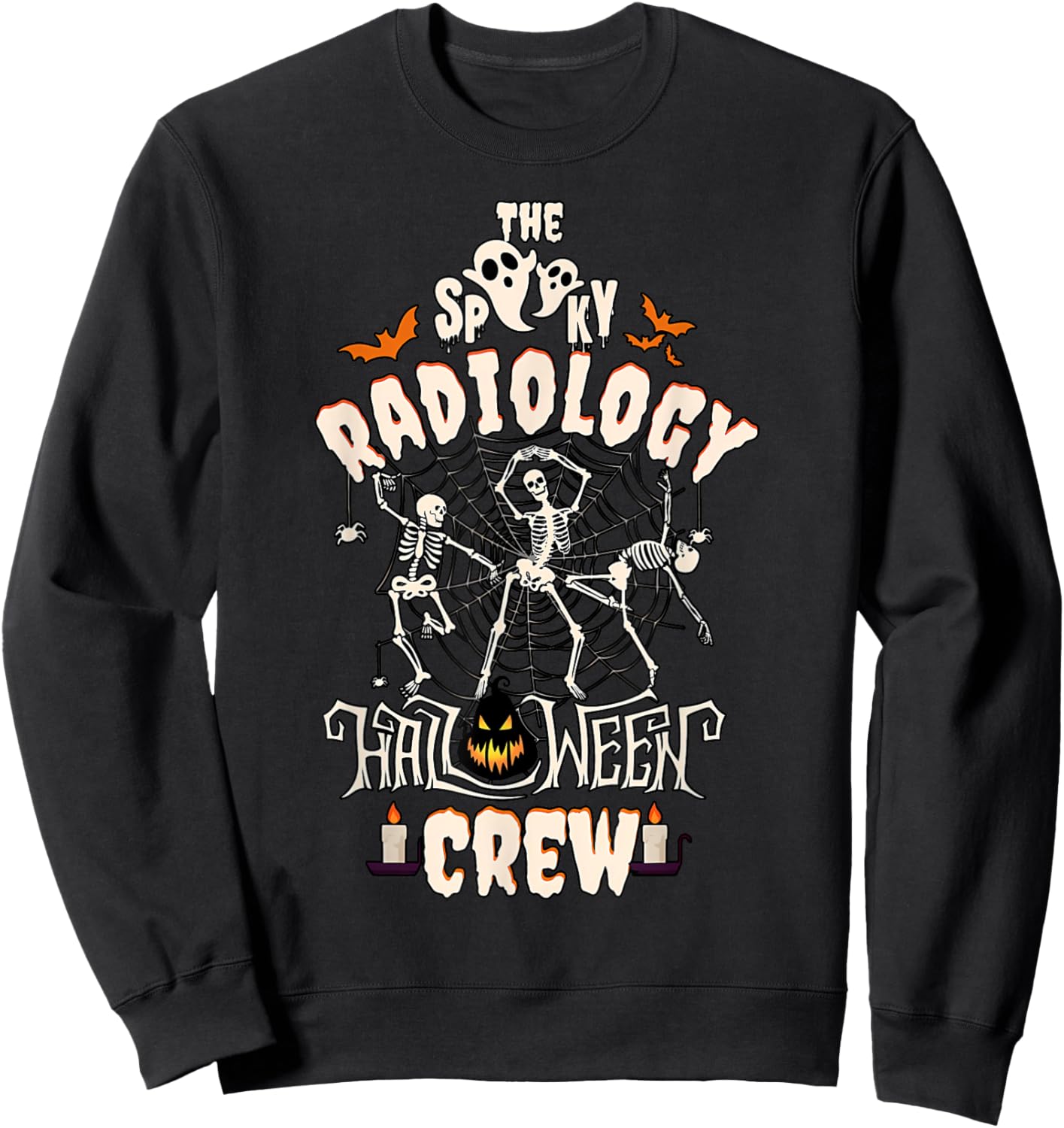 Spooky Halloween Radiology Tech Skeleton Xray CT Tech Sweatshirt - Sweatshirt | Black