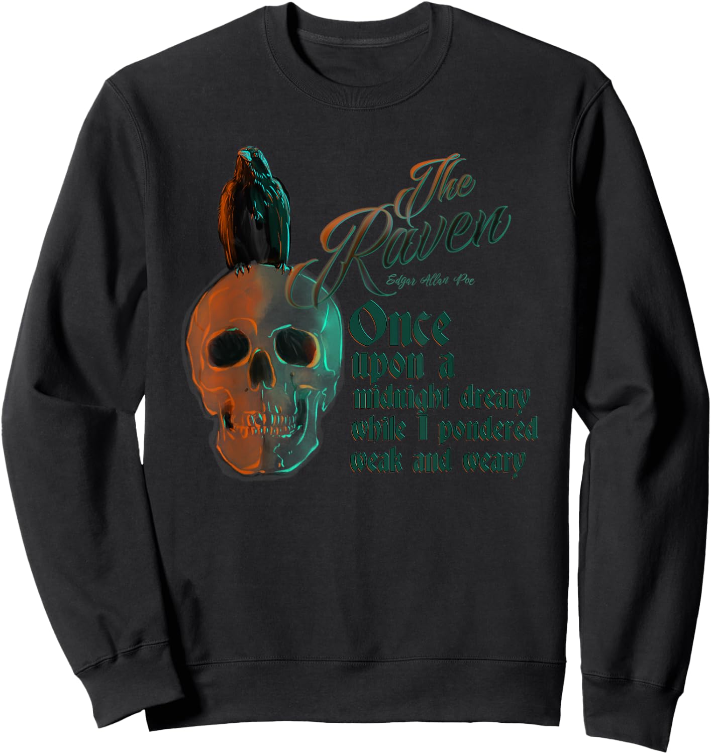 The Raven, Edgar Allan Poe, Fan Art and gifts Sweatshirt - Sweatshirt | Black
