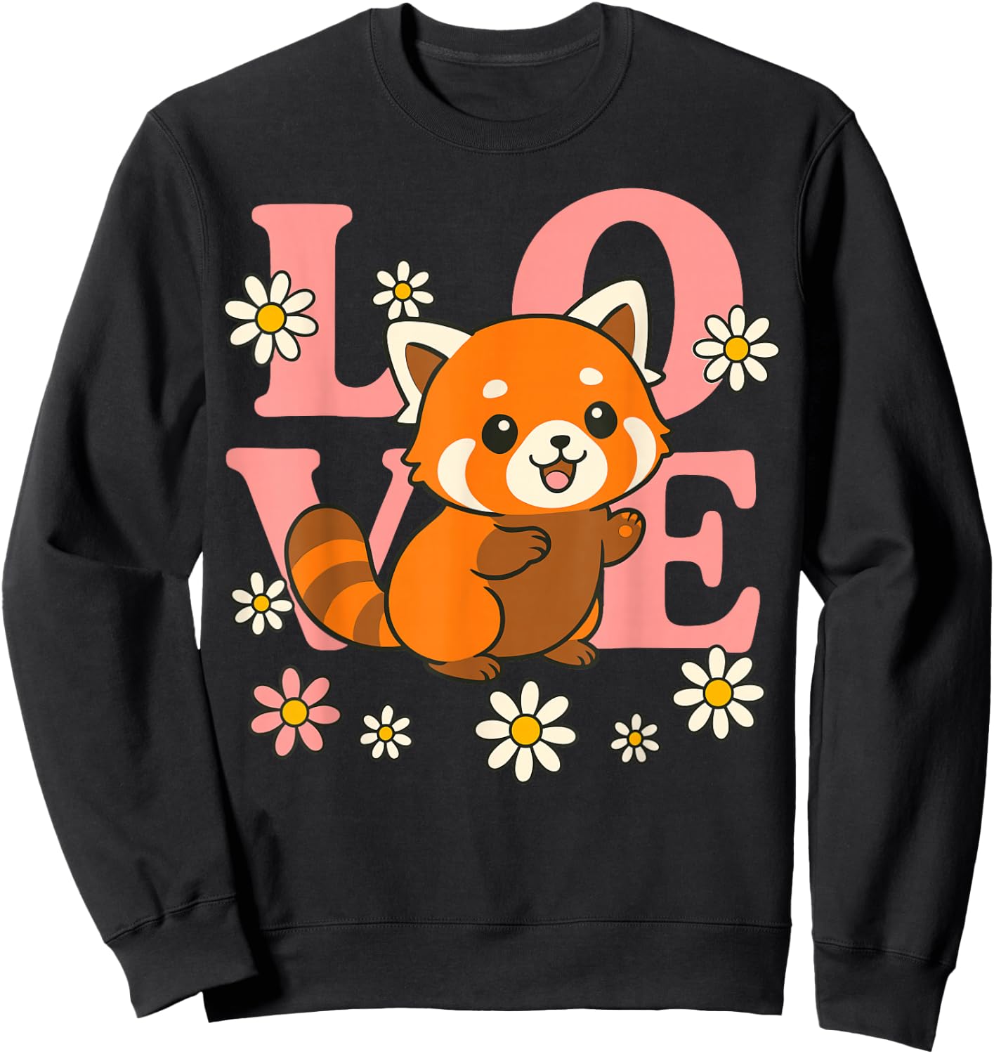 Red Panda Love Sweatshirt - Sweatshirt | Black