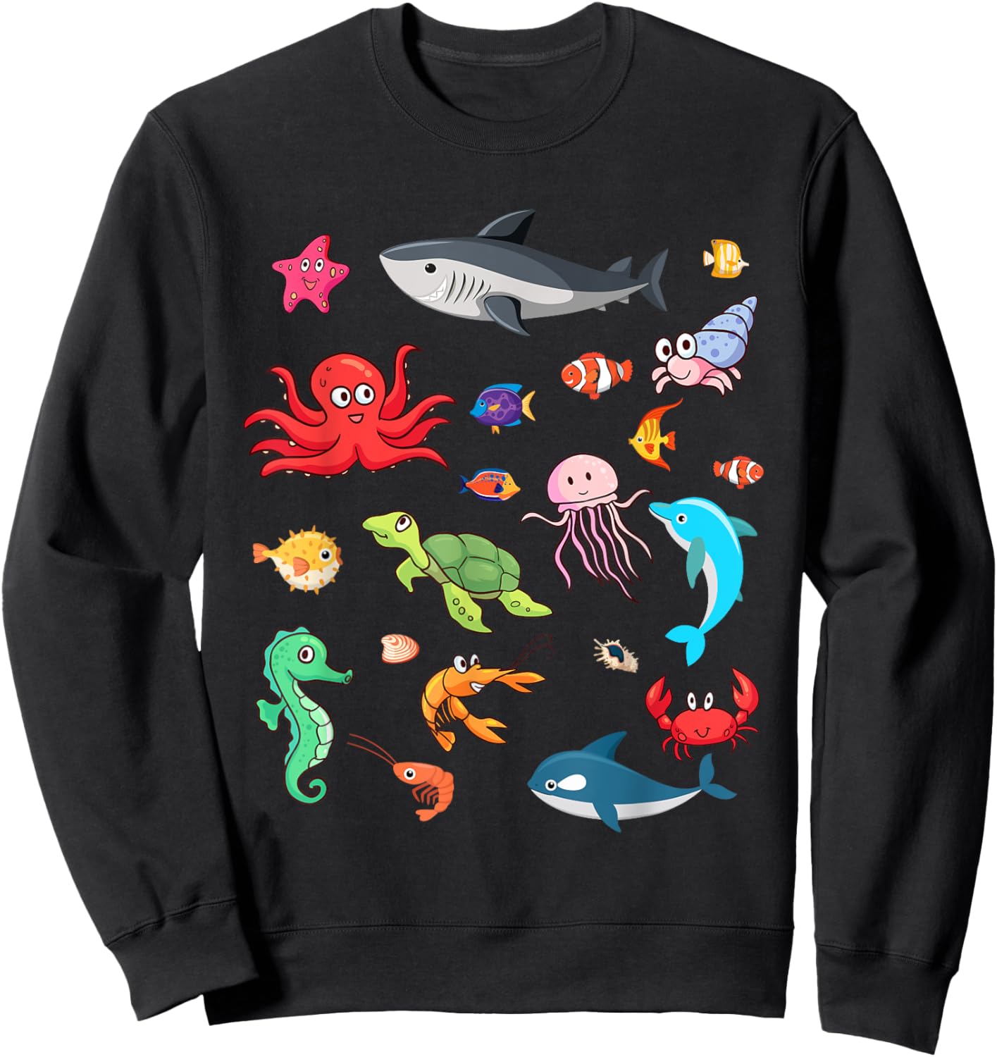 Children Children Sea Creatures Clown Fish Cute Sweatshirt - Sweatshirt | Black