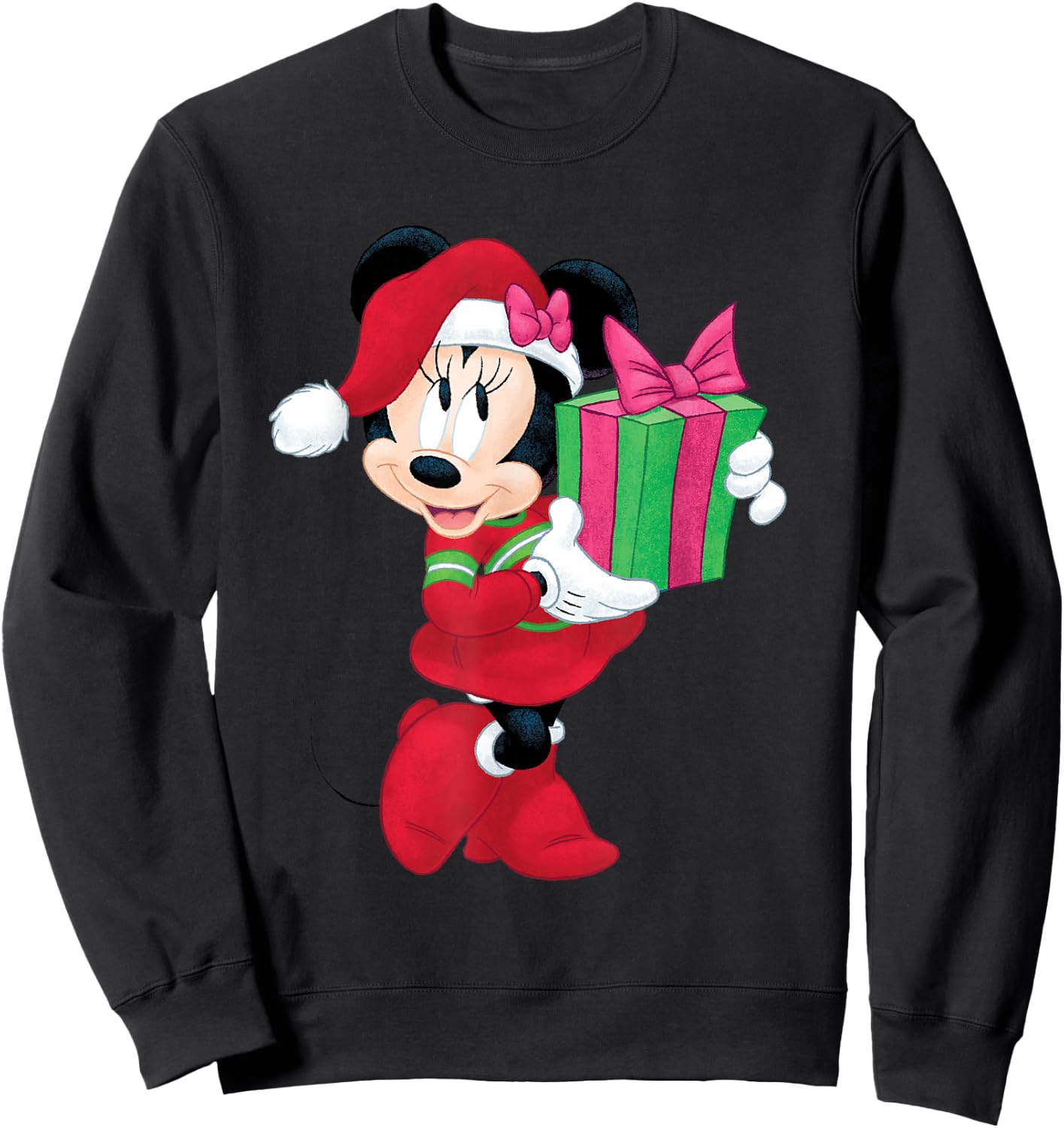 Disney Minnie Mouse Holiday Present Graphic Sweatshirt - Sweatshirt | Black