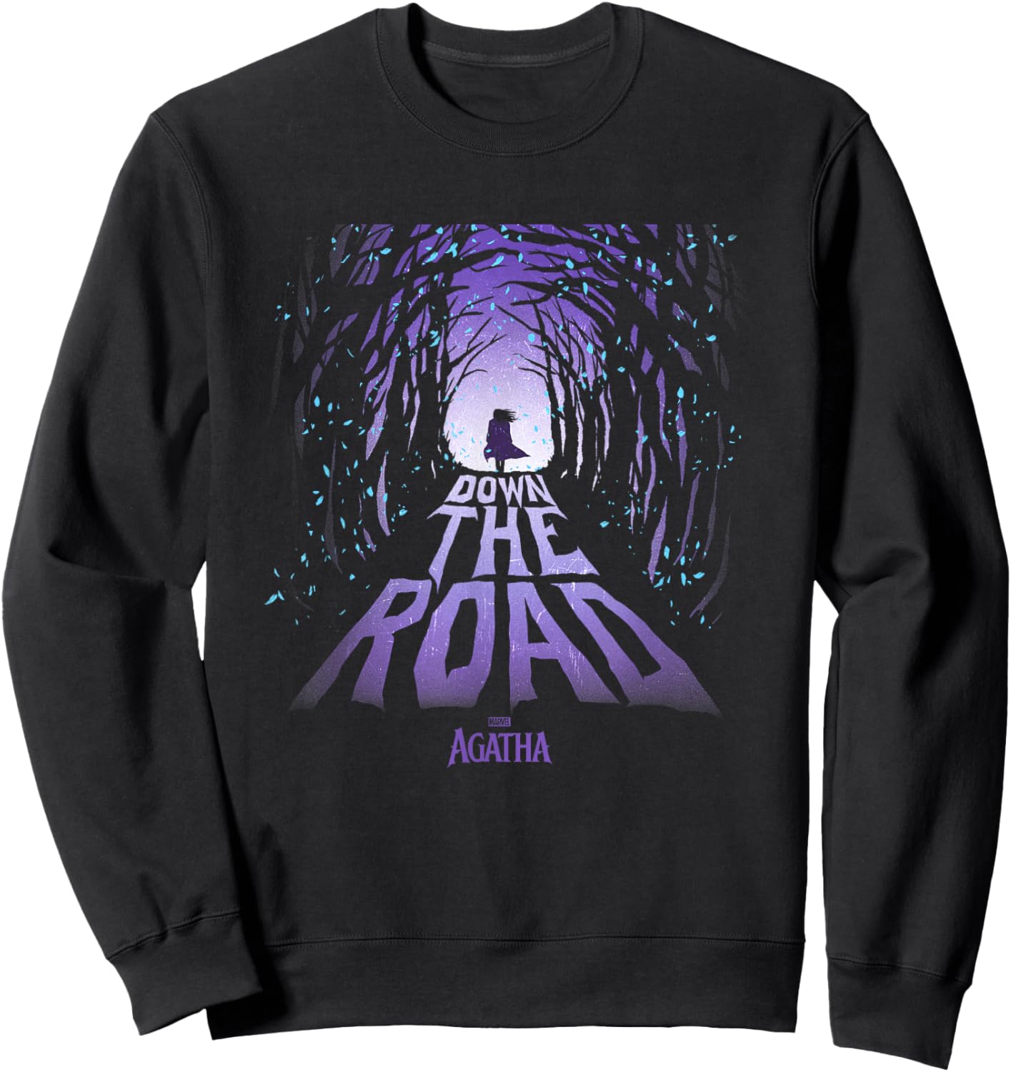Marvel Agatha All Along Down The Road Witches Purple Logo Sweatshirt - Sweatshirt | Black