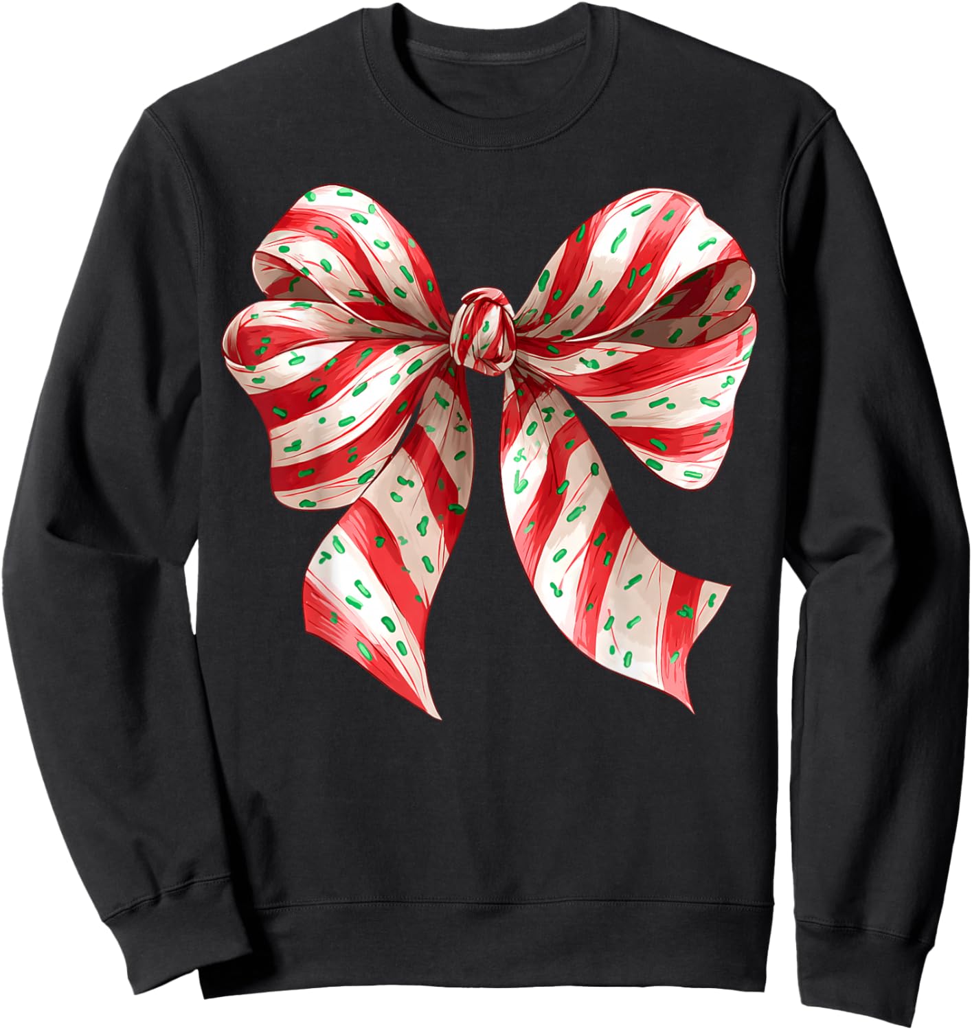 Coquette Bow Christmas Tree Cake Christmas Girls Women Sweatshirt - Sweatshirt | Black