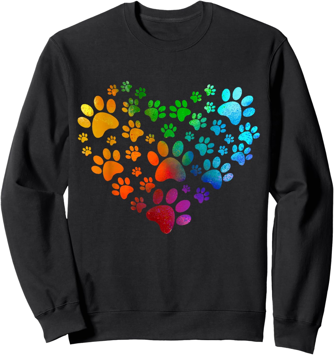Paw Heart Paw Print Dog Heart Dog Accessories Gift Women Girls Kids Sweatshirt - Sweatshirt | Black
