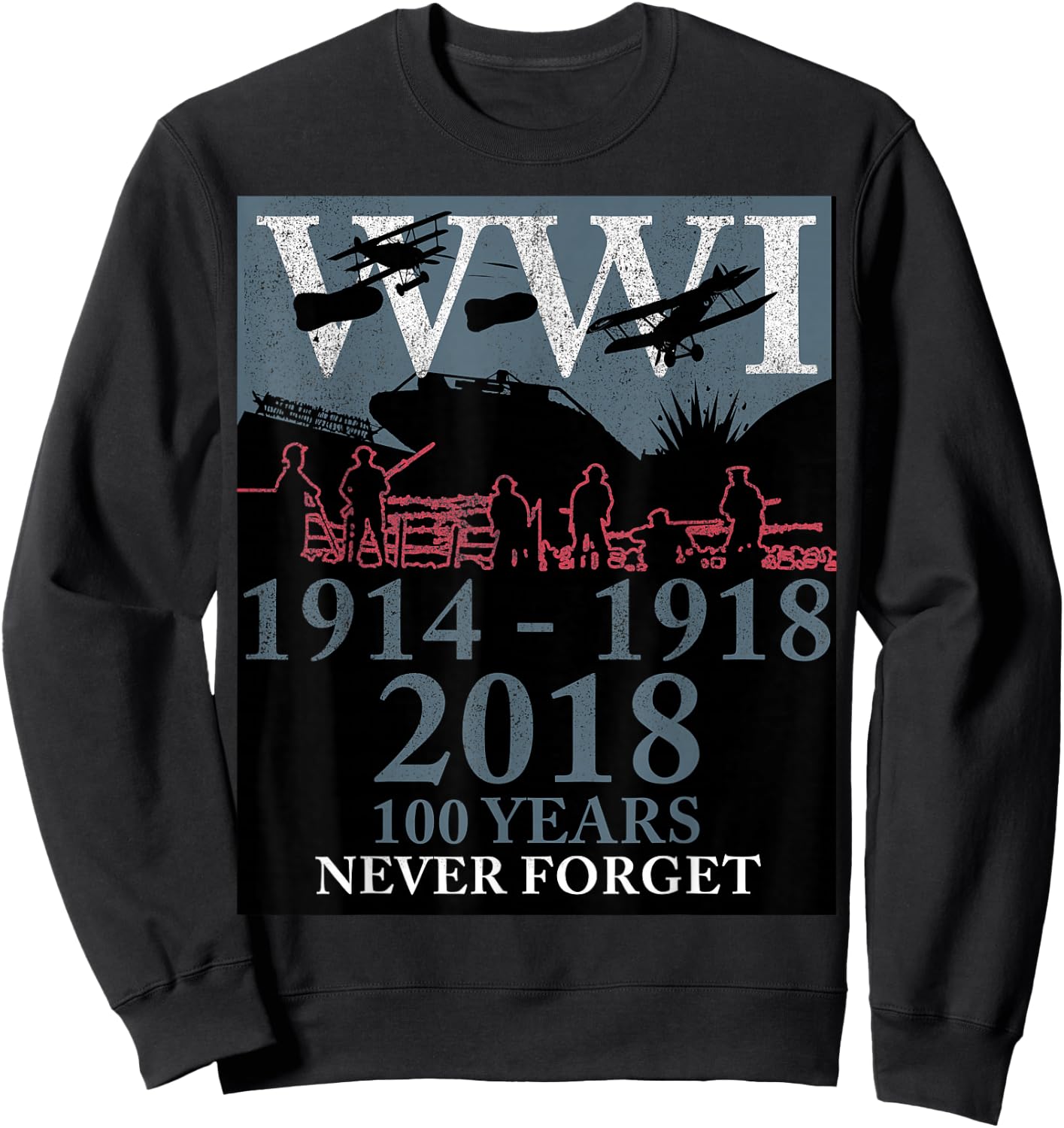 World War One WW1 WWI 100 Years Anniversary Momento Sweatshirt - Sweatshirt | Black