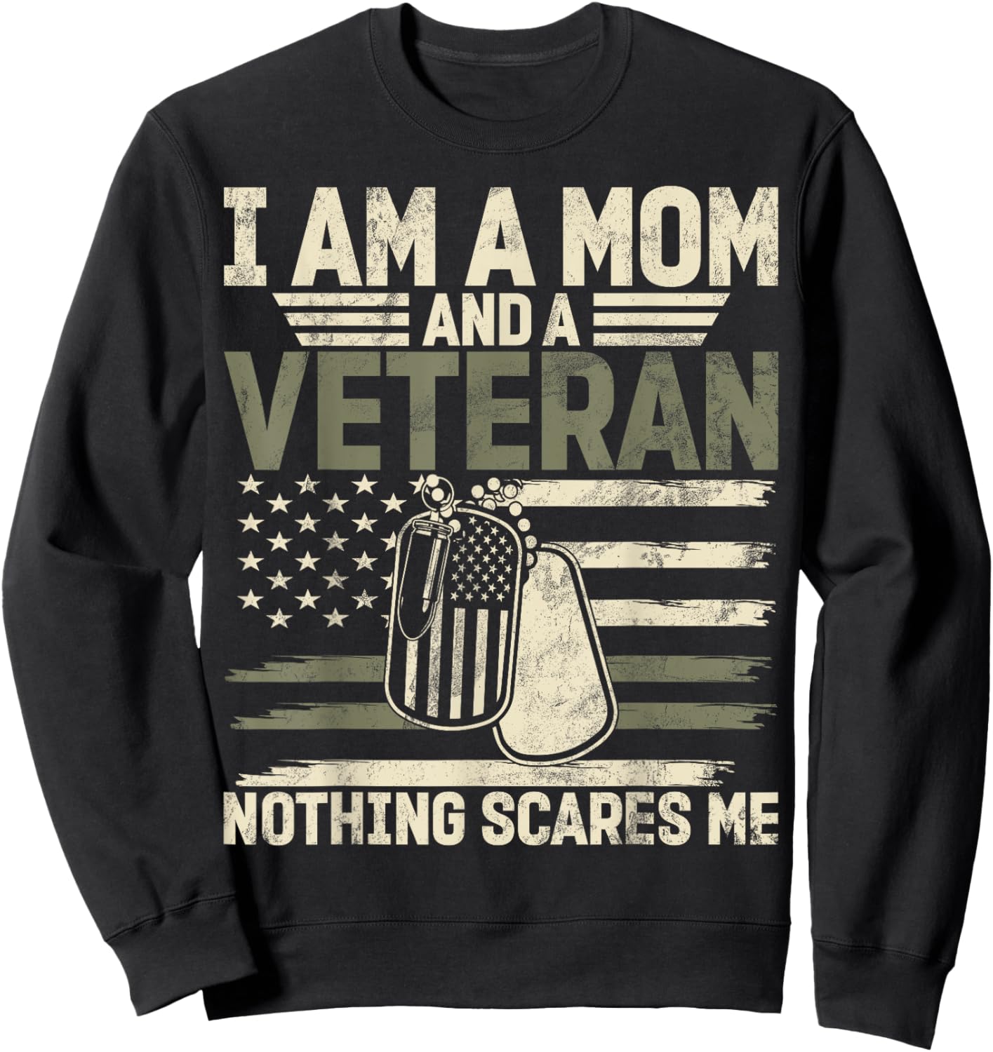Female Veteran Veteran's Day Women Veteran Soldier Patriotic Sweatshirt - Sweatshirt | Black