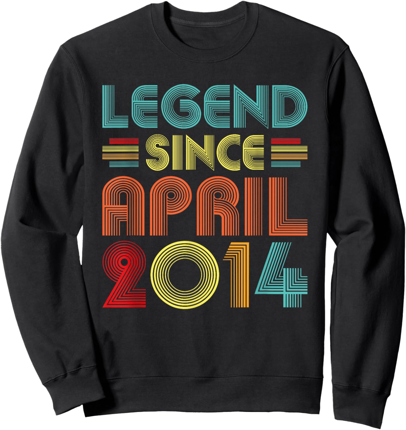 Legend Since April 2014 Birth Of Birthday 2014 Vintage Idea Sweatshirt - Sweatshirt | Black