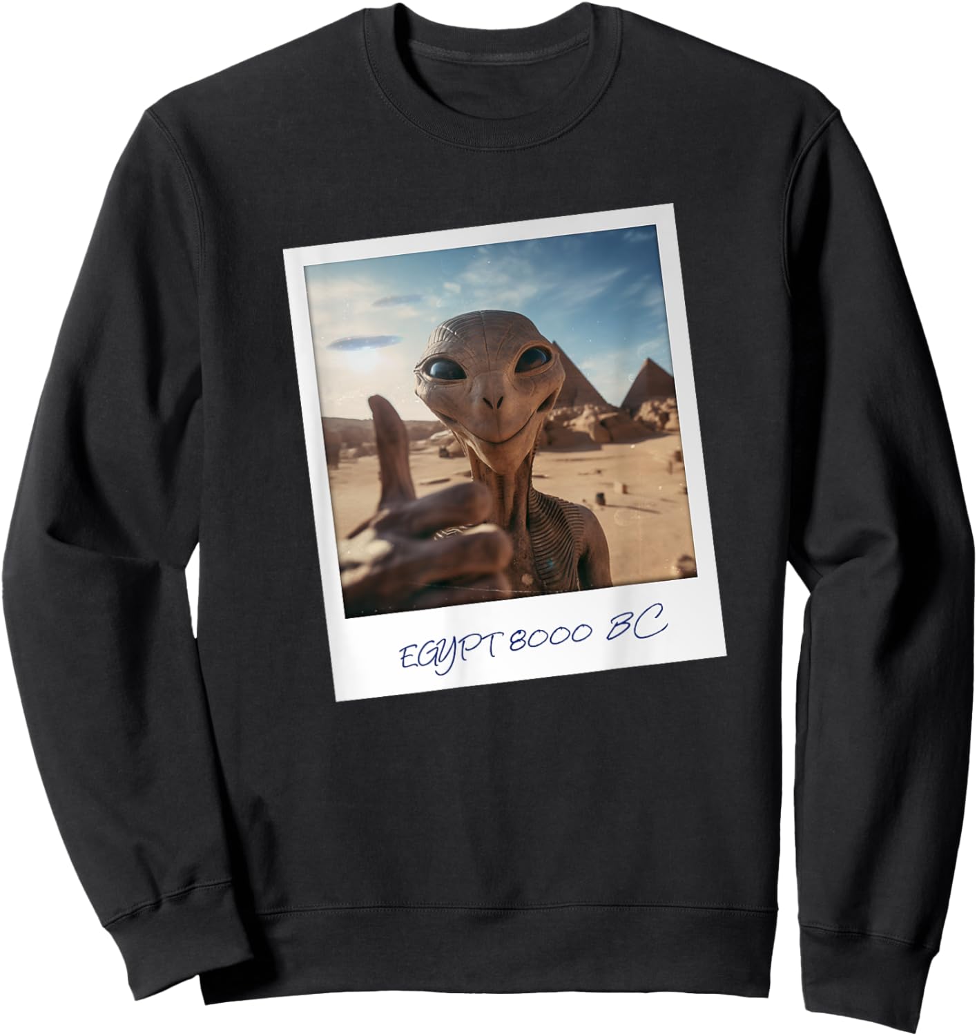 Aliens Building Pyramids UFO Conspiracy Theory Sarcasm Sweatshirt - Sweatshirt | Black