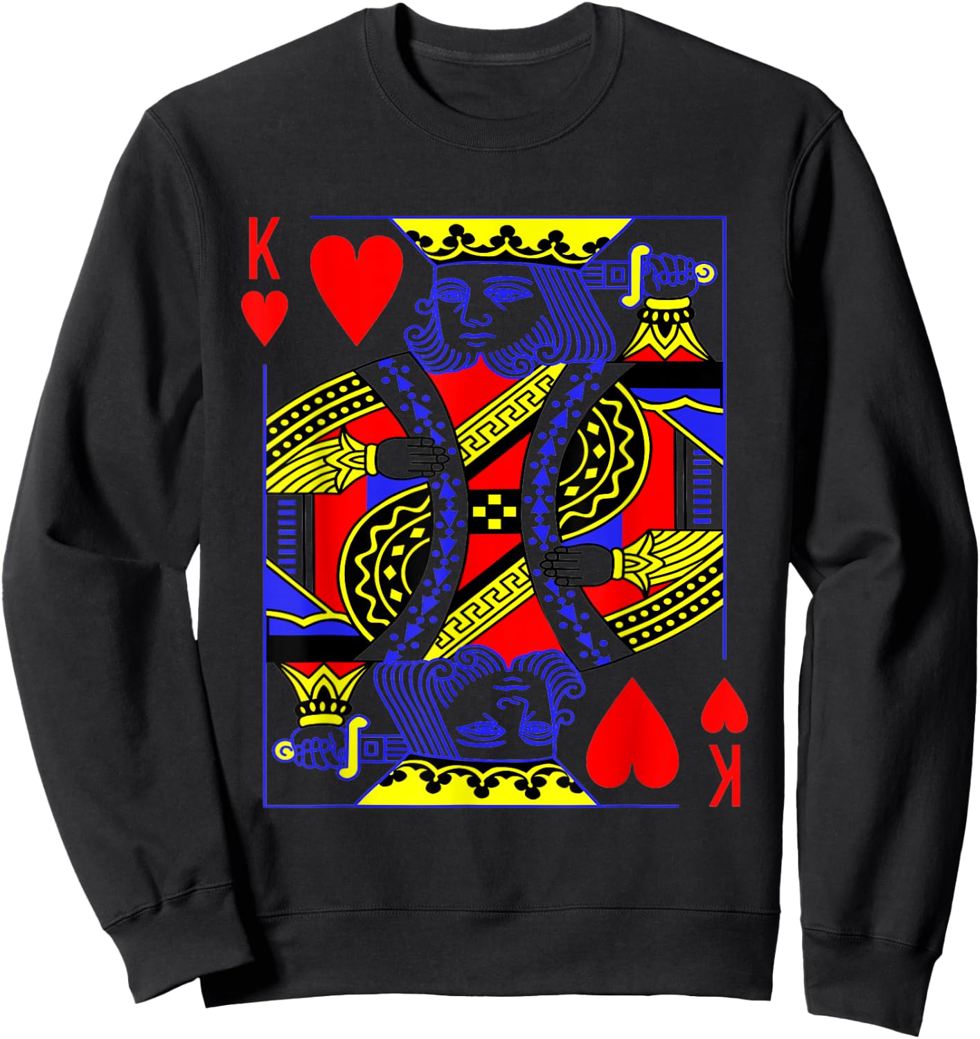 Funny King of Hearts Costume Magic Poker Card Math Geek Sweatshirt - Sweatshirt | Black