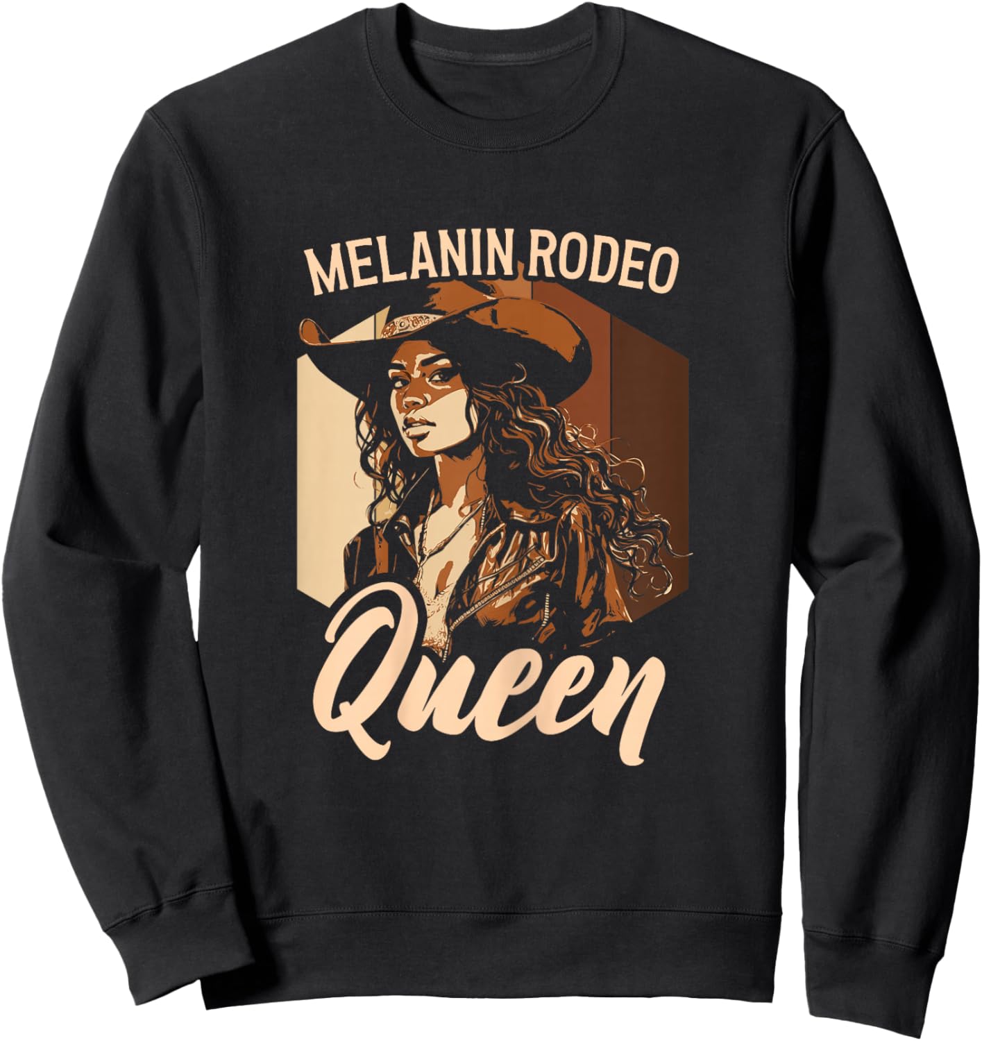 Melanin Rodeo Queen Bronc Riding African American Sweatshirt - Sweatshirt | Black