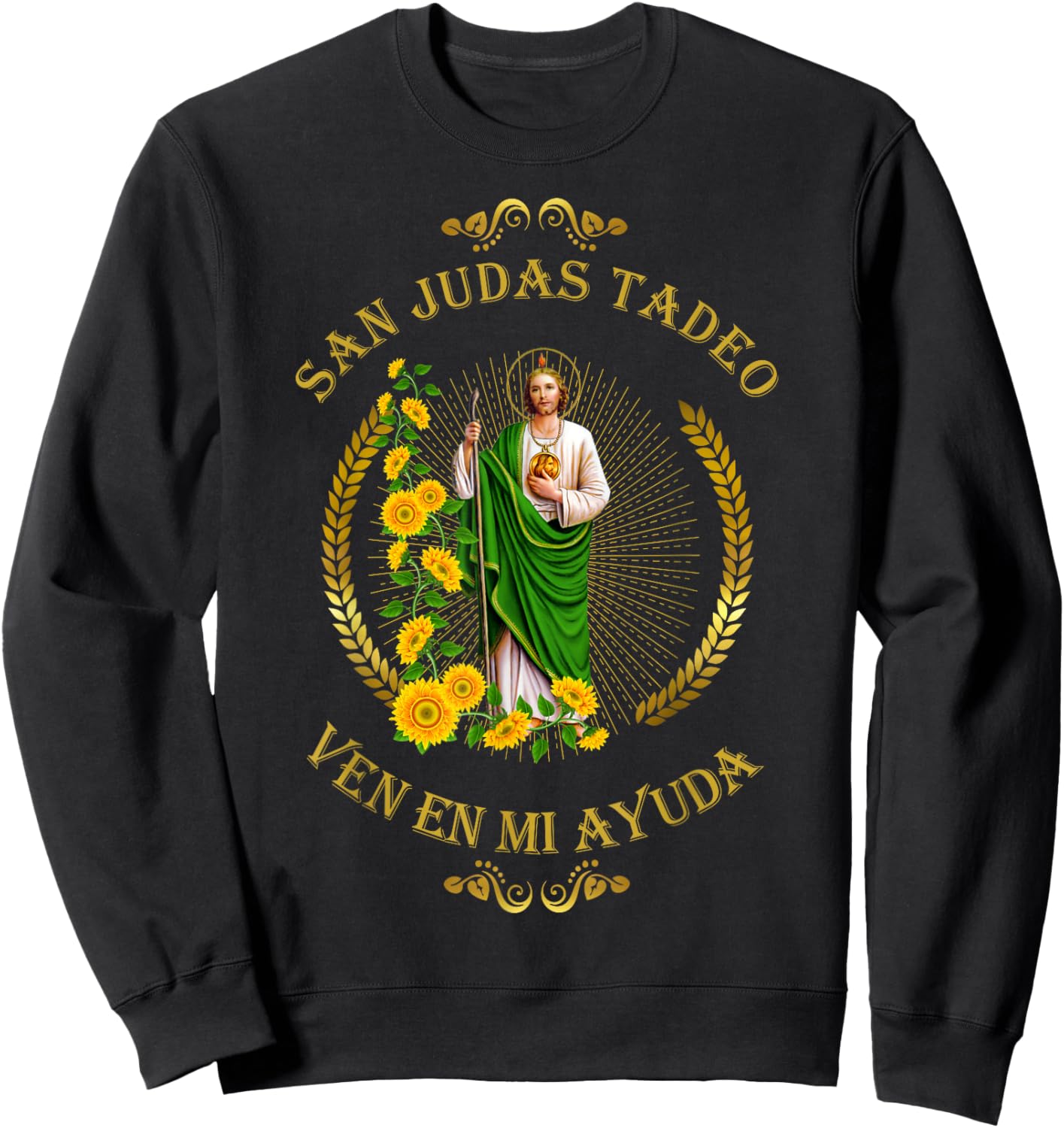 San Judas Tadeo Siempre A Mi Lado Spanish Jesus Sweatshirt - Sweatshirt | Black