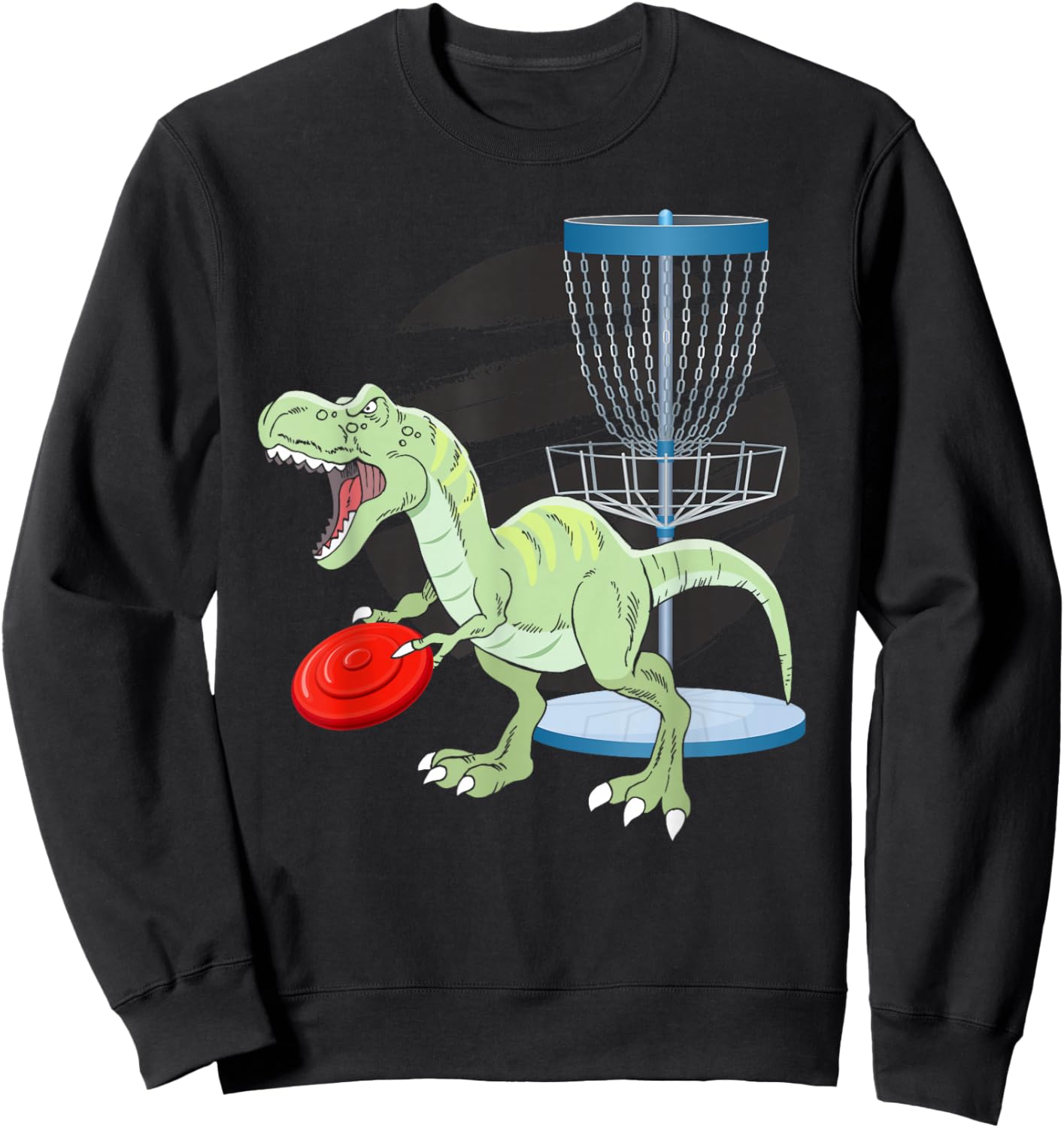 T Rex Frisbee Dinosaur Recreational Tosser Dino Disc Golf Sweatshirt - Sweatshirt | Black