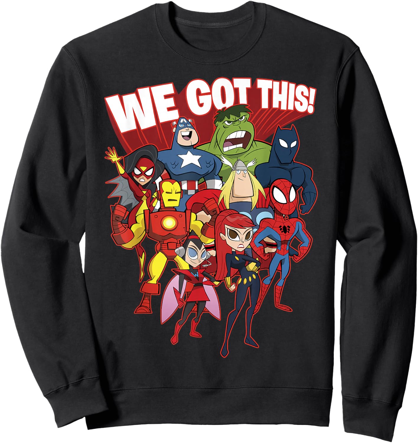 Marvel Avengers We Got This! Retro Cartoon Portrait Sweatshirt - Sweatshirt | Black