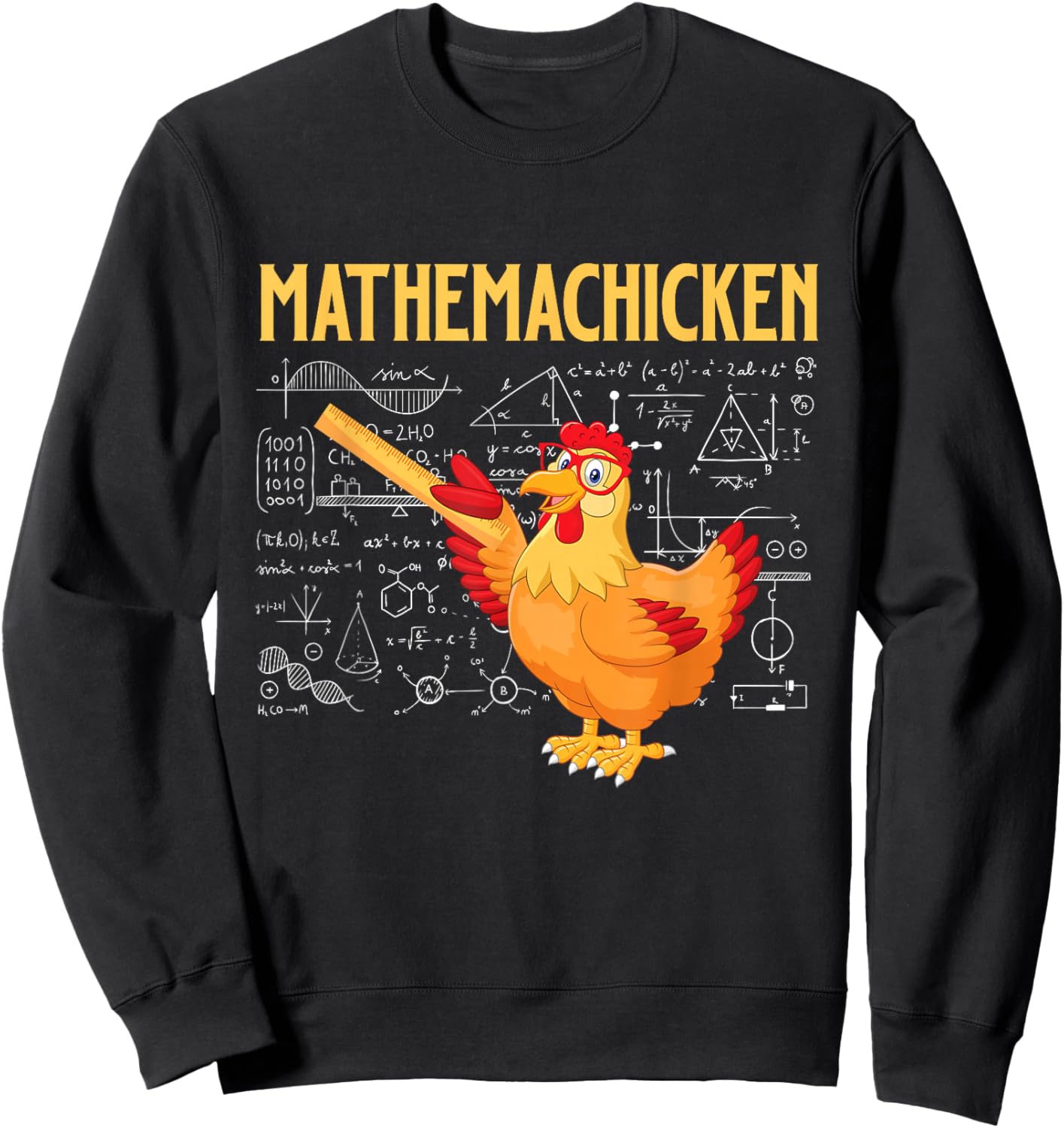 Mathemachicken - Chicken Math Lover Animal Poultry Owner Sweatshirt - Sweatshirt | Black