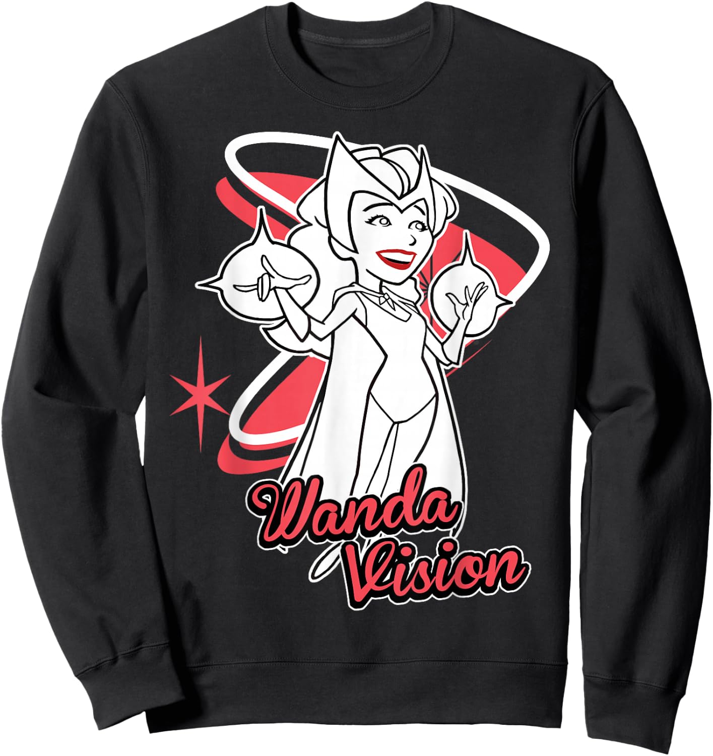 Marvel WandaVision Scarlet Witch Retro Cartoon Sweatshirt - Sweatshirt | Black