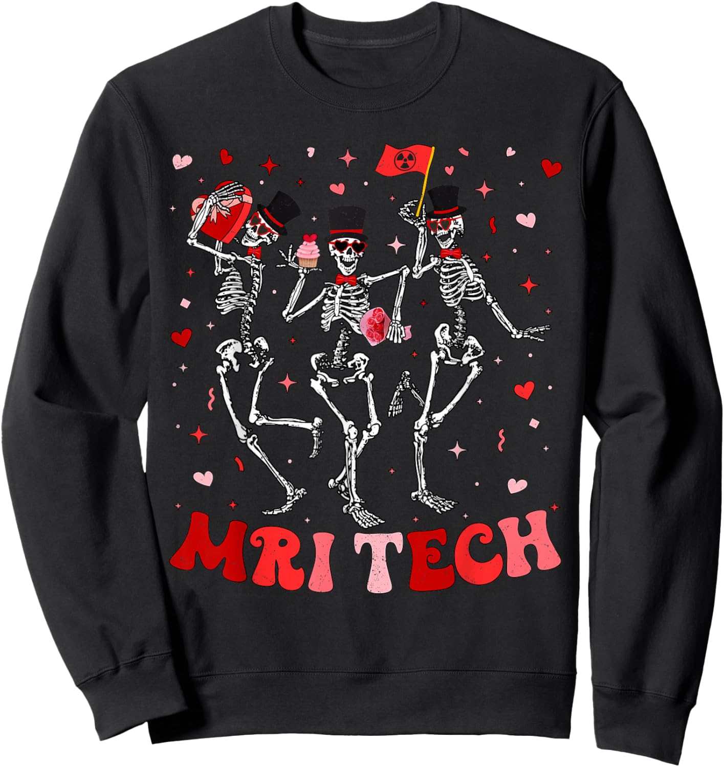 Skeleton MRI Radiology MRI Technologist MRI Tech Valentines Sweatshirt - Sweatshirt | Black