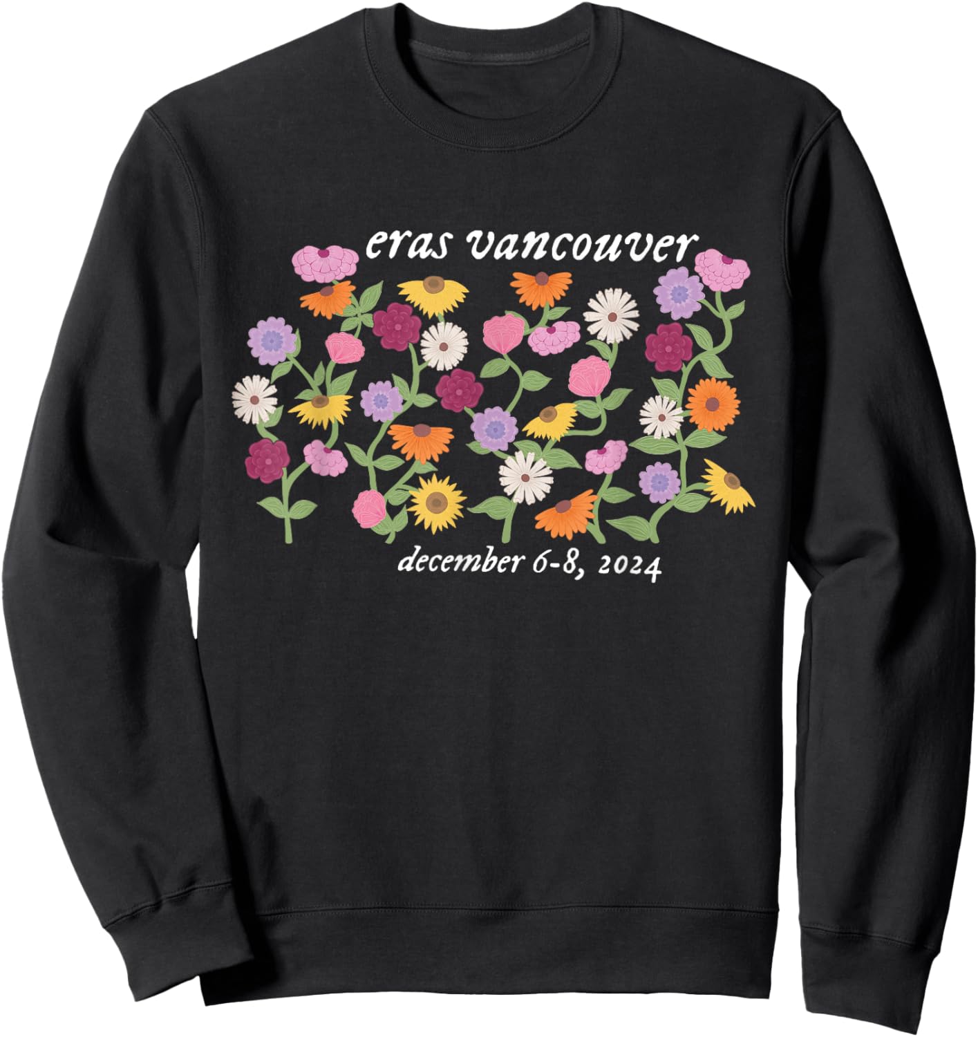 Eras Piano Flowers Vancouver December 6-8 Sweatshirt - Sweatshirt | Black